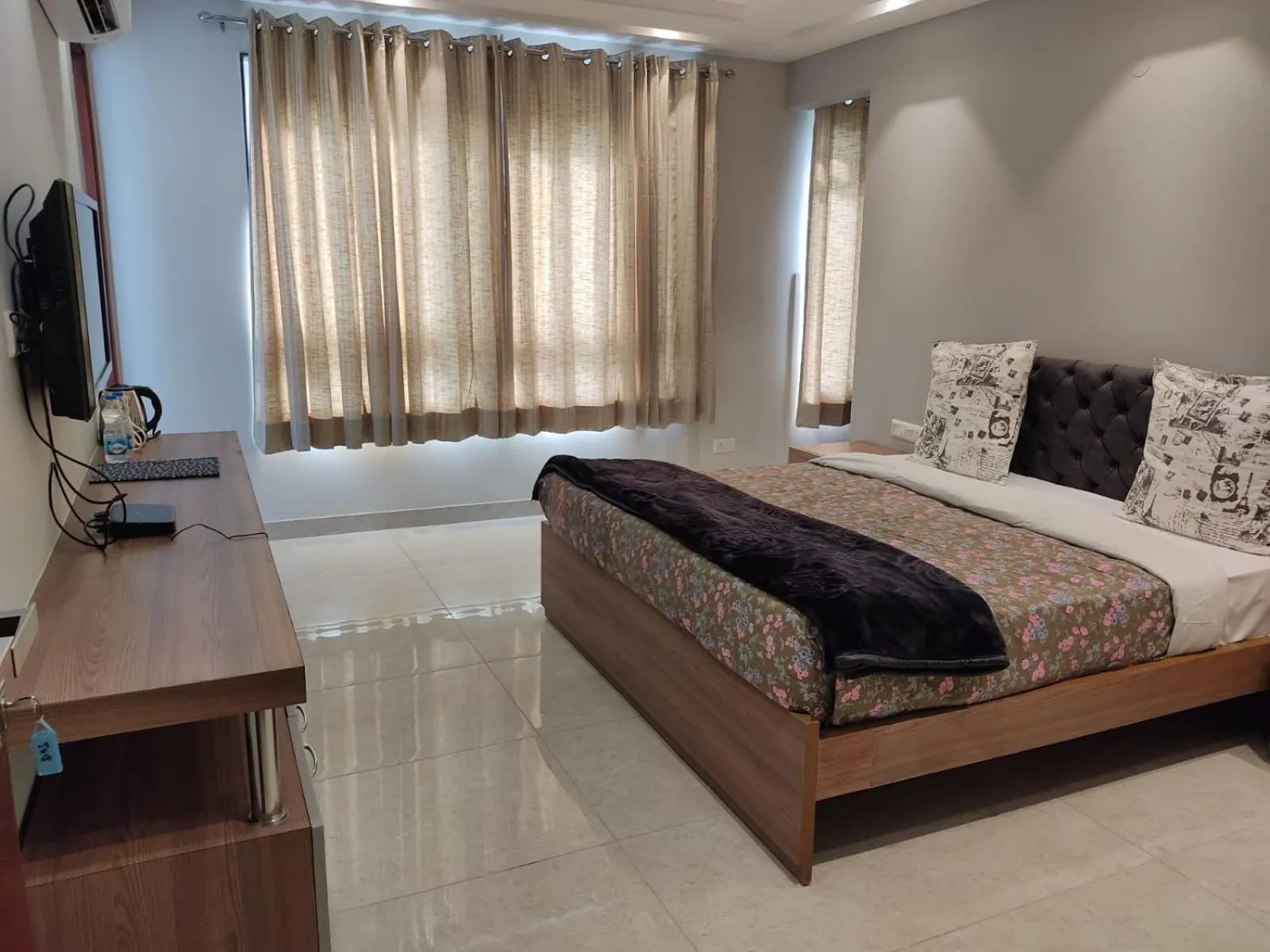 Bedroom, Bed in Perch Service Apartment-MG Road