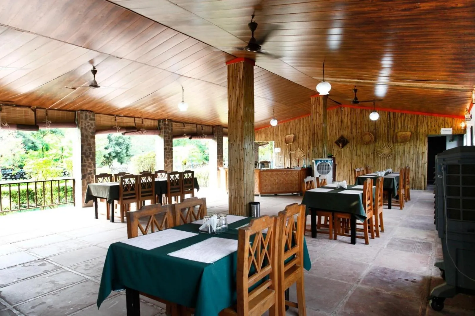Seating area in Vanasthali Jungle Resort Jim Corbett