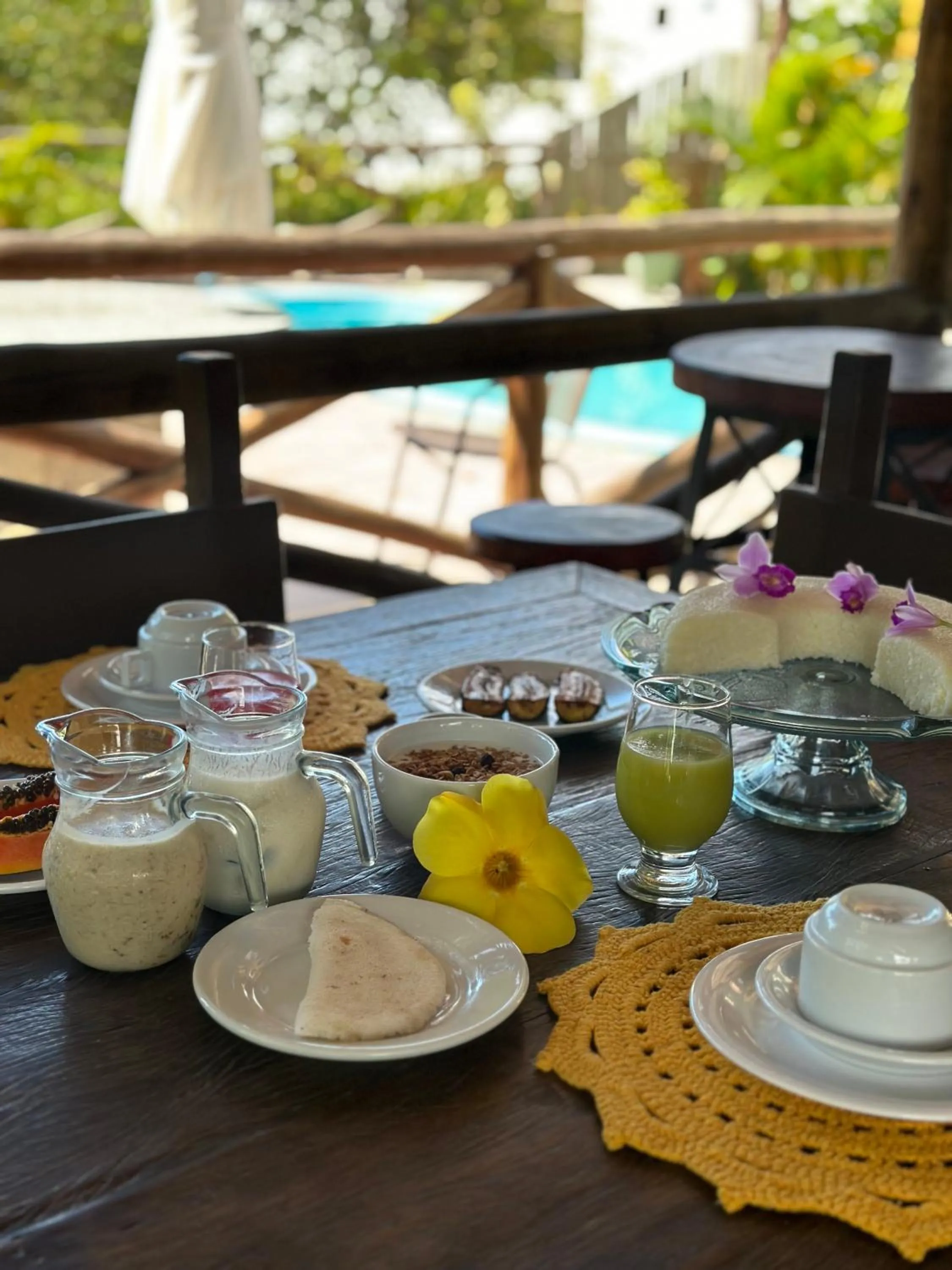 Pool view in Pousada Luar de Caraíva