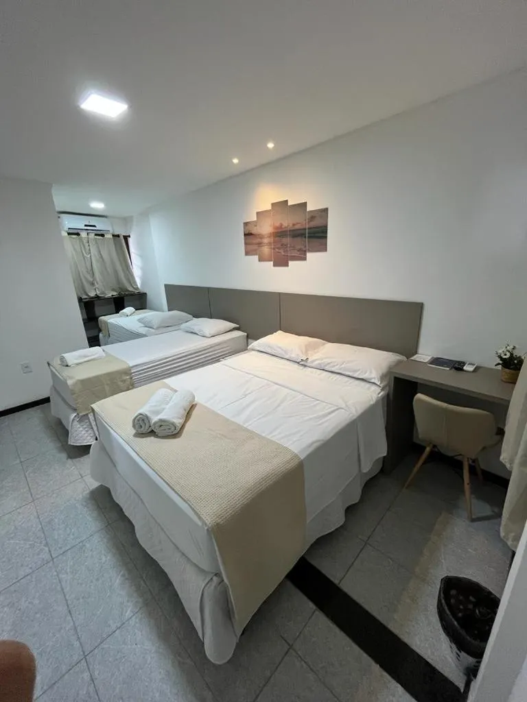 Bed in Pousada La Riviera - Pé na areia e Passeios em Maragogi