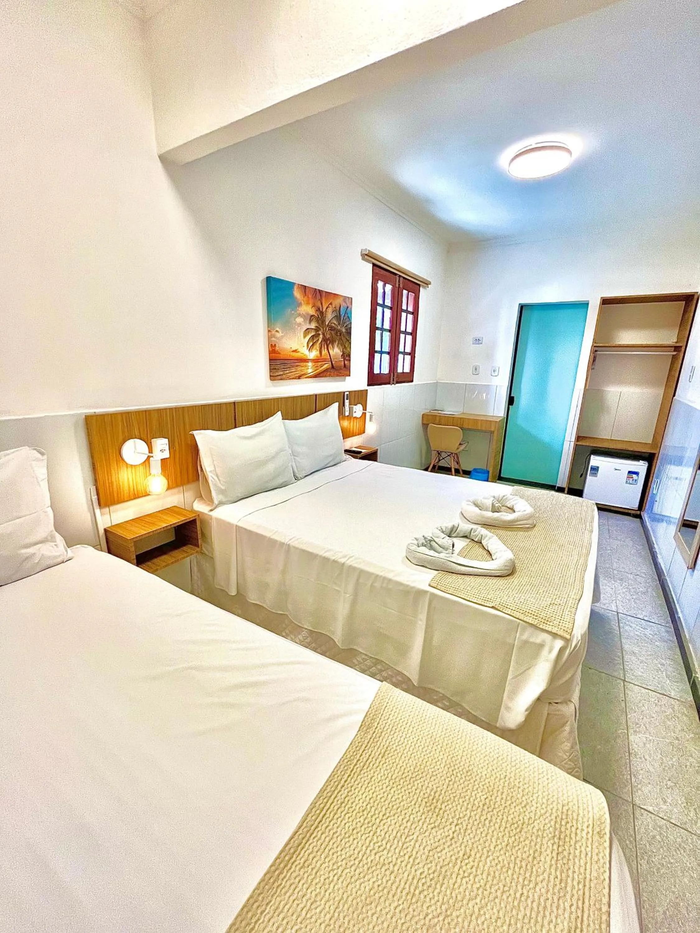 Bed in Pousada La Riviera - Pé na areia e Passeios em Maragogi