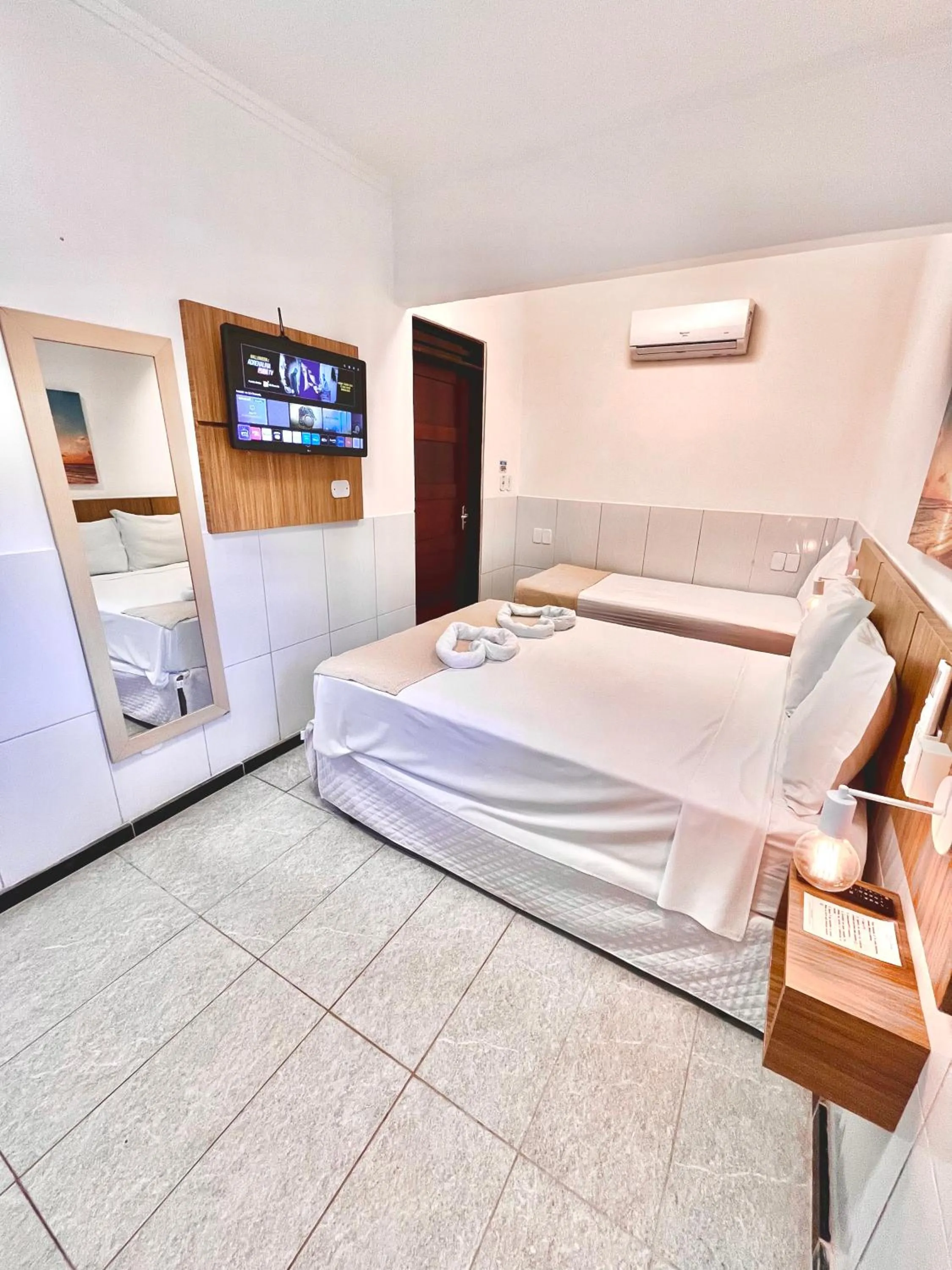 Bed in Pousada La Riviera - Pé na areia e Passeios em Maragogi