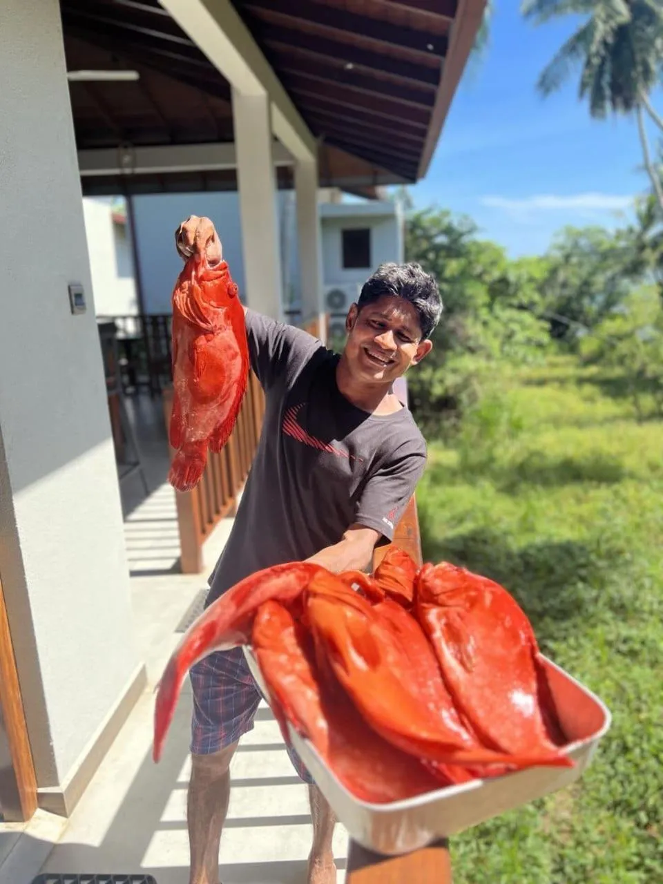 People in Lagoon gate Tangalle Resort