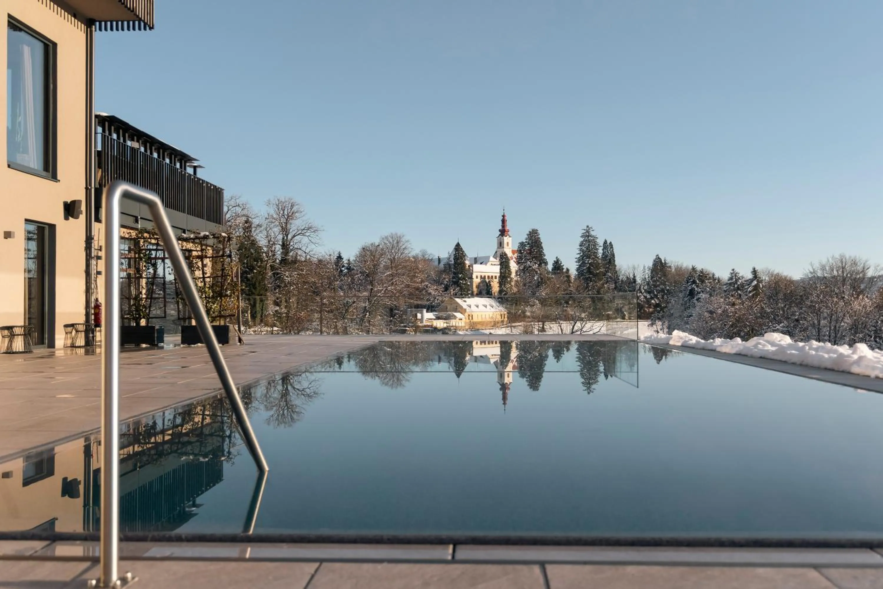 Pool view in Boutiquehotel DAS ZEITWERT