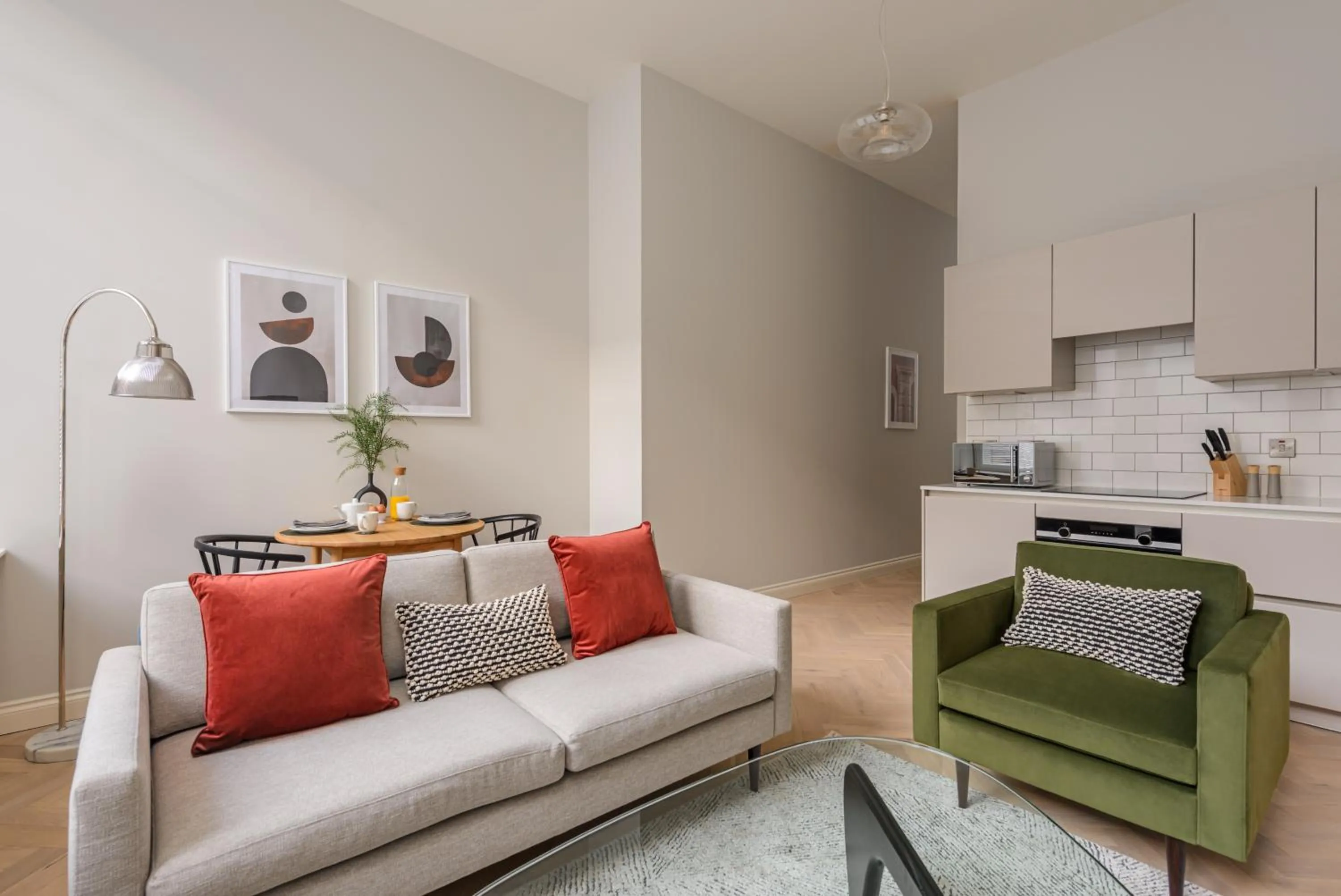 Living room in Museum Apartments