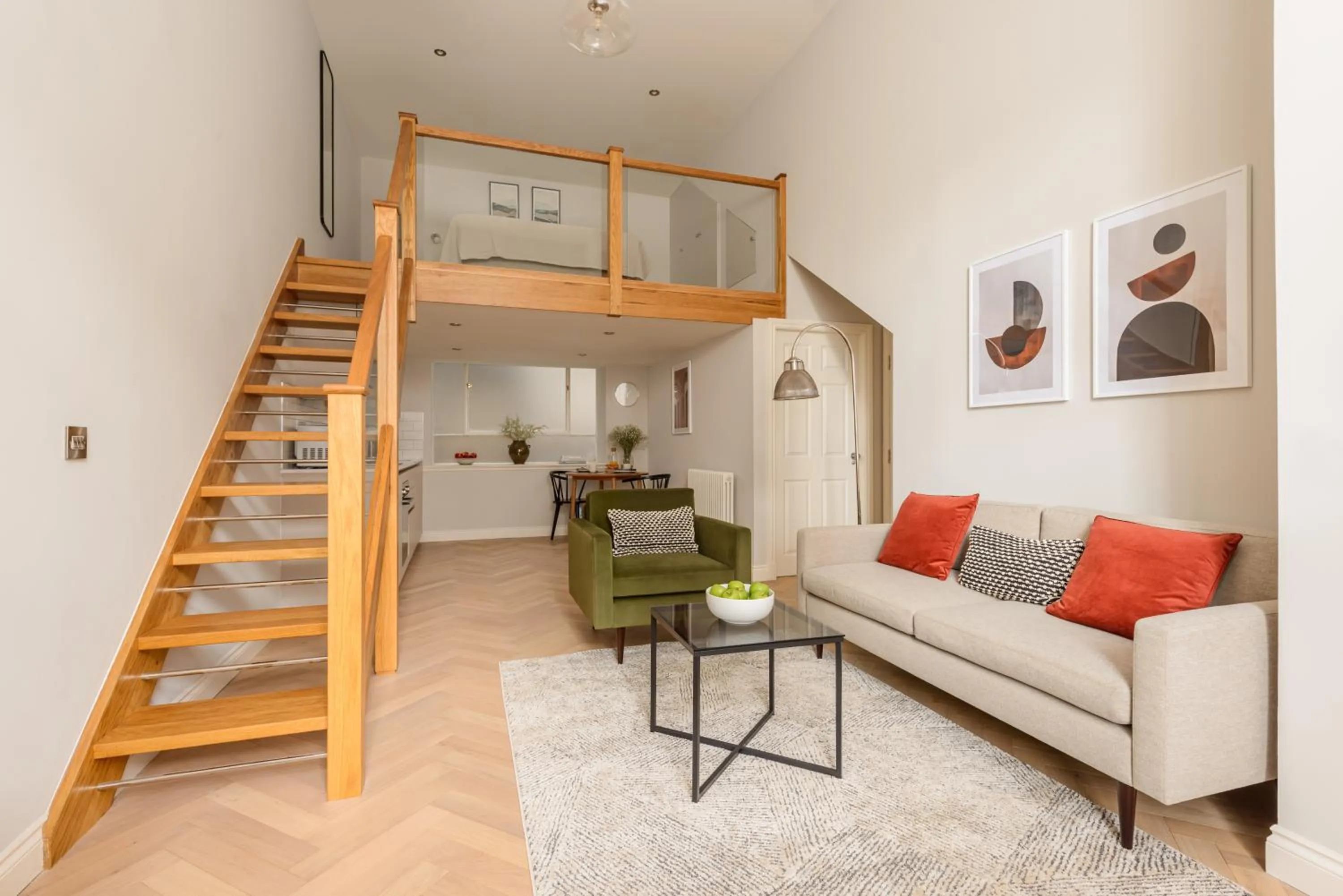 Living room in Museum Apartments