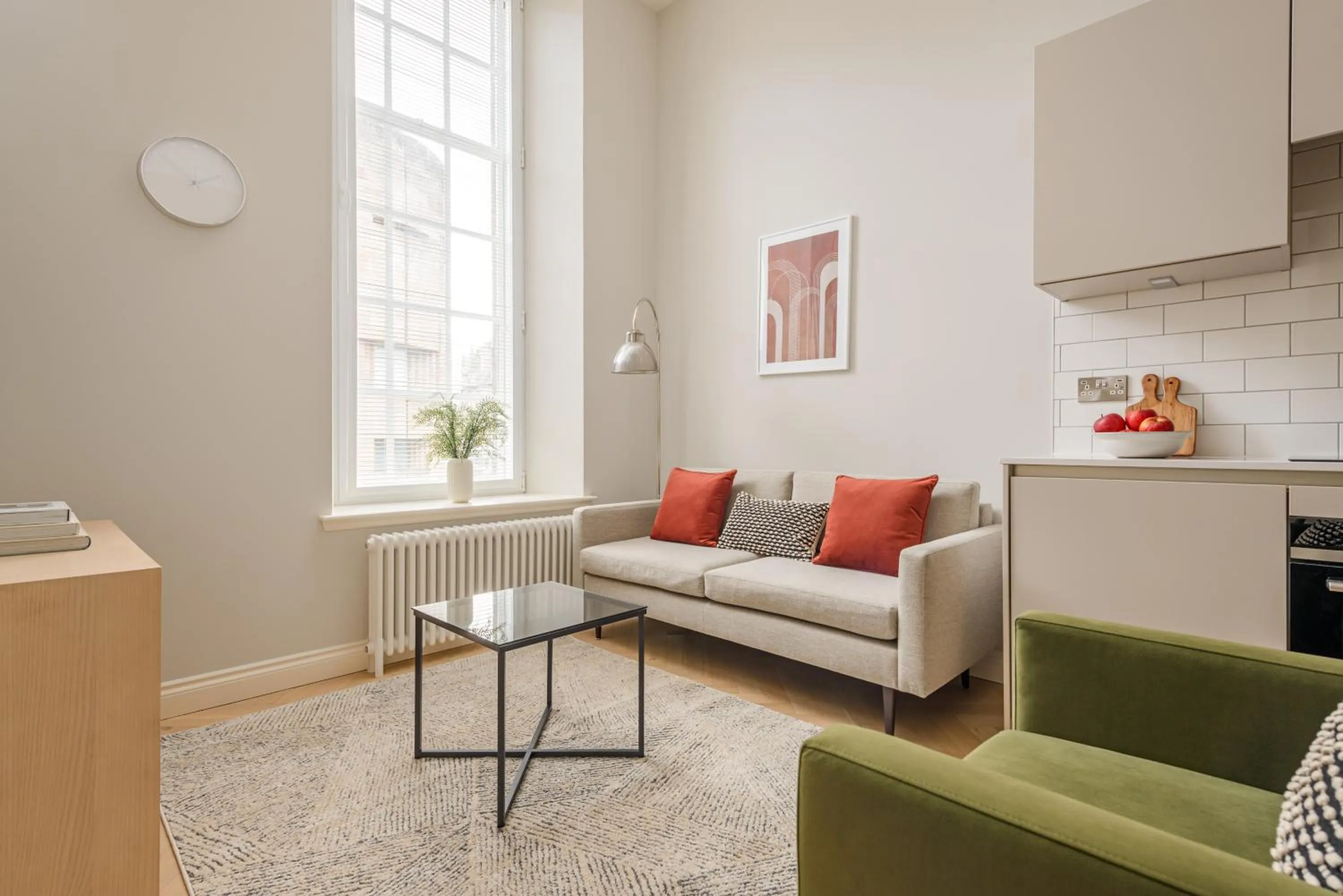 Living room in Museum Apartments