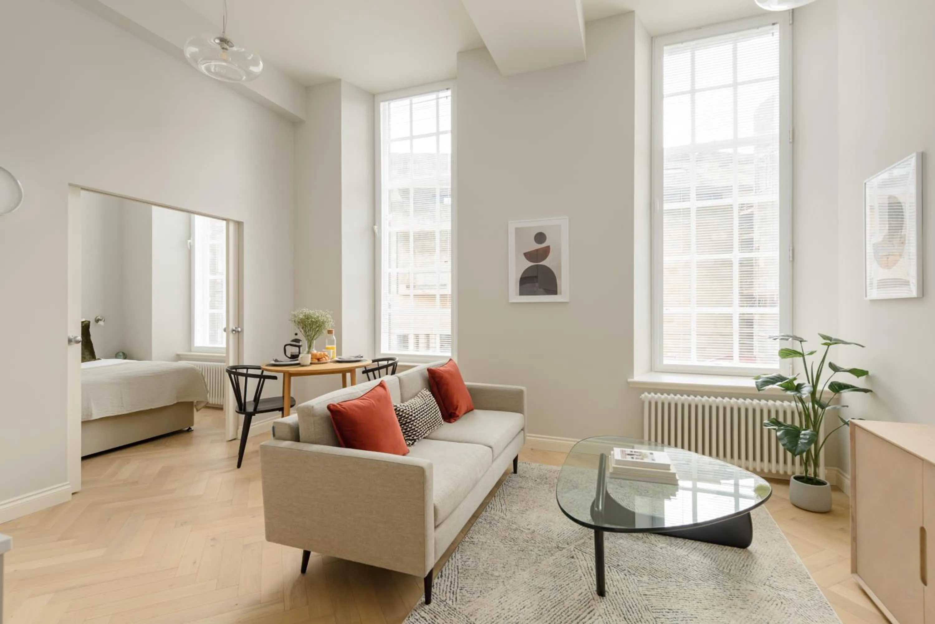 Living room in Museum Apartments