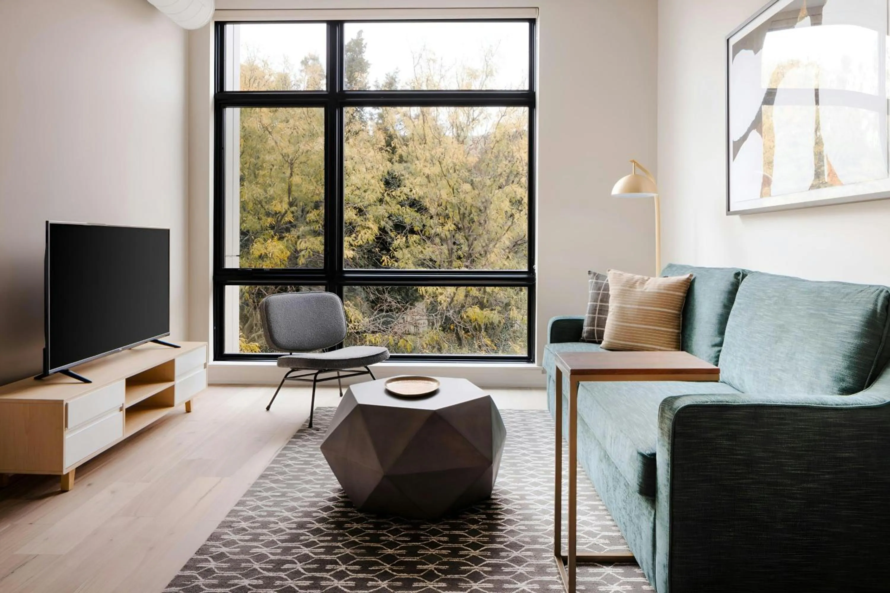Living room in Sonder by Marriott Bonvoy The Edison Apartments Old City