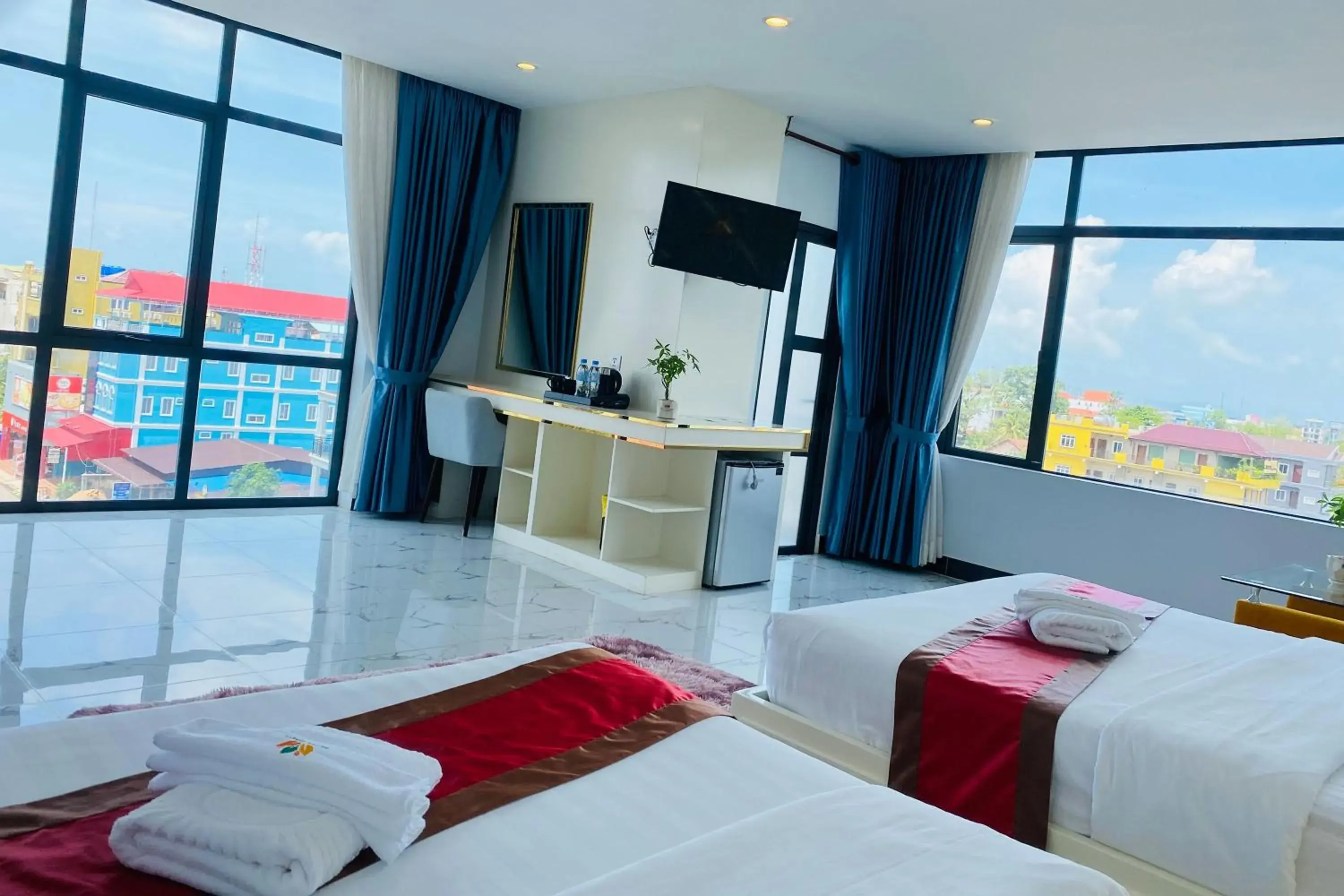 Bed in Kampot Sunny Hotel Bed in Kampot Sunny Hotel