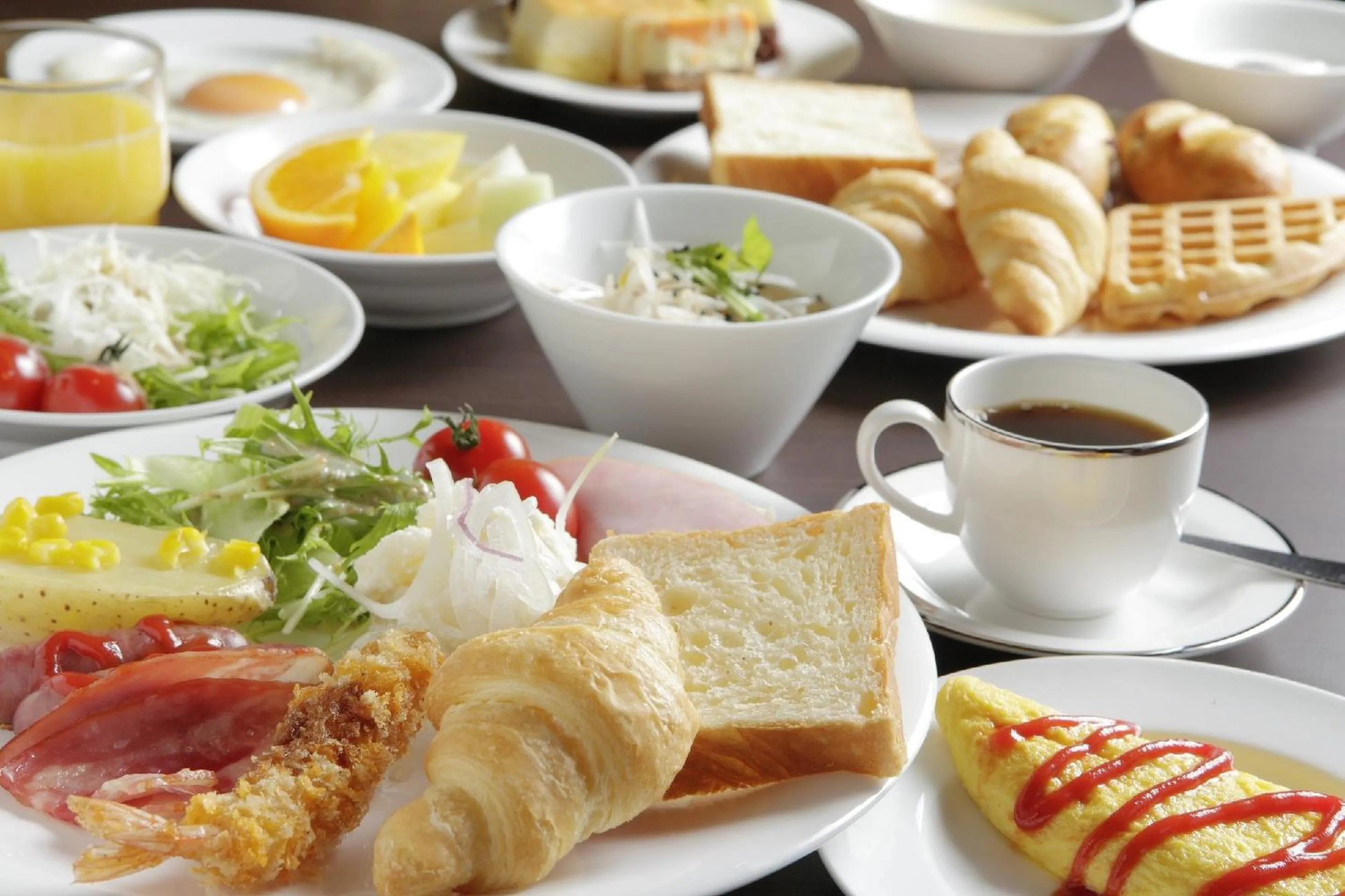 Buffet breakfast in Tokachigawa Onsen Daiichi Hotel