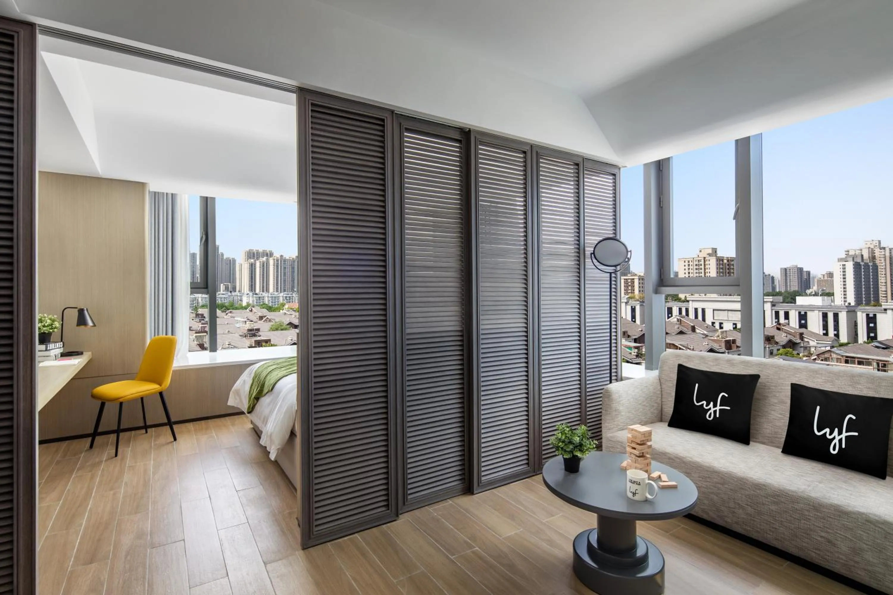 Living room in lyf Dayanta Xi'an by the Ascott Limited free gym & free park & free laundry room