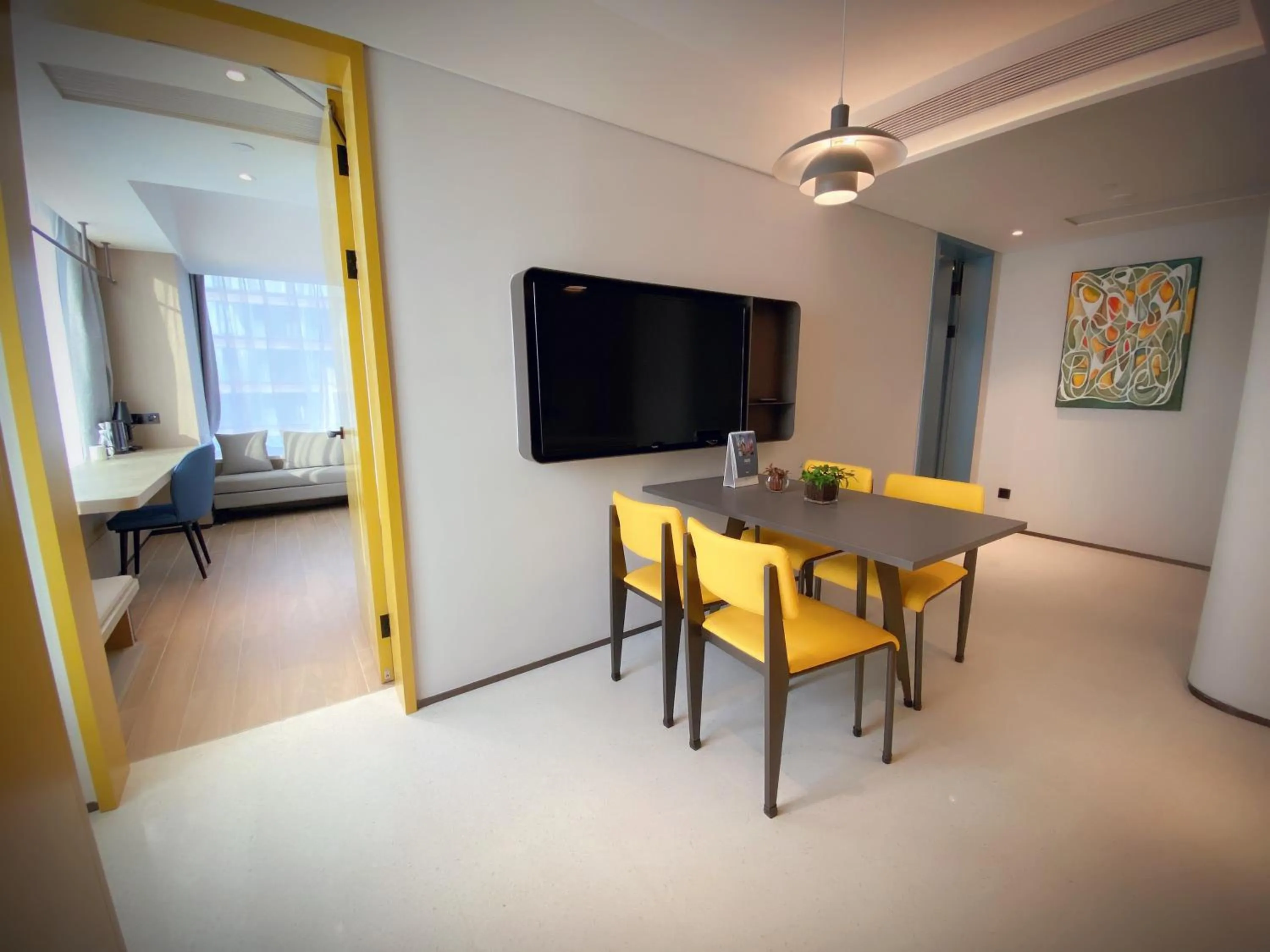 Living room in lyf Dayanta Xi'an by the Ascott Limited free gym & free park & free laundry room