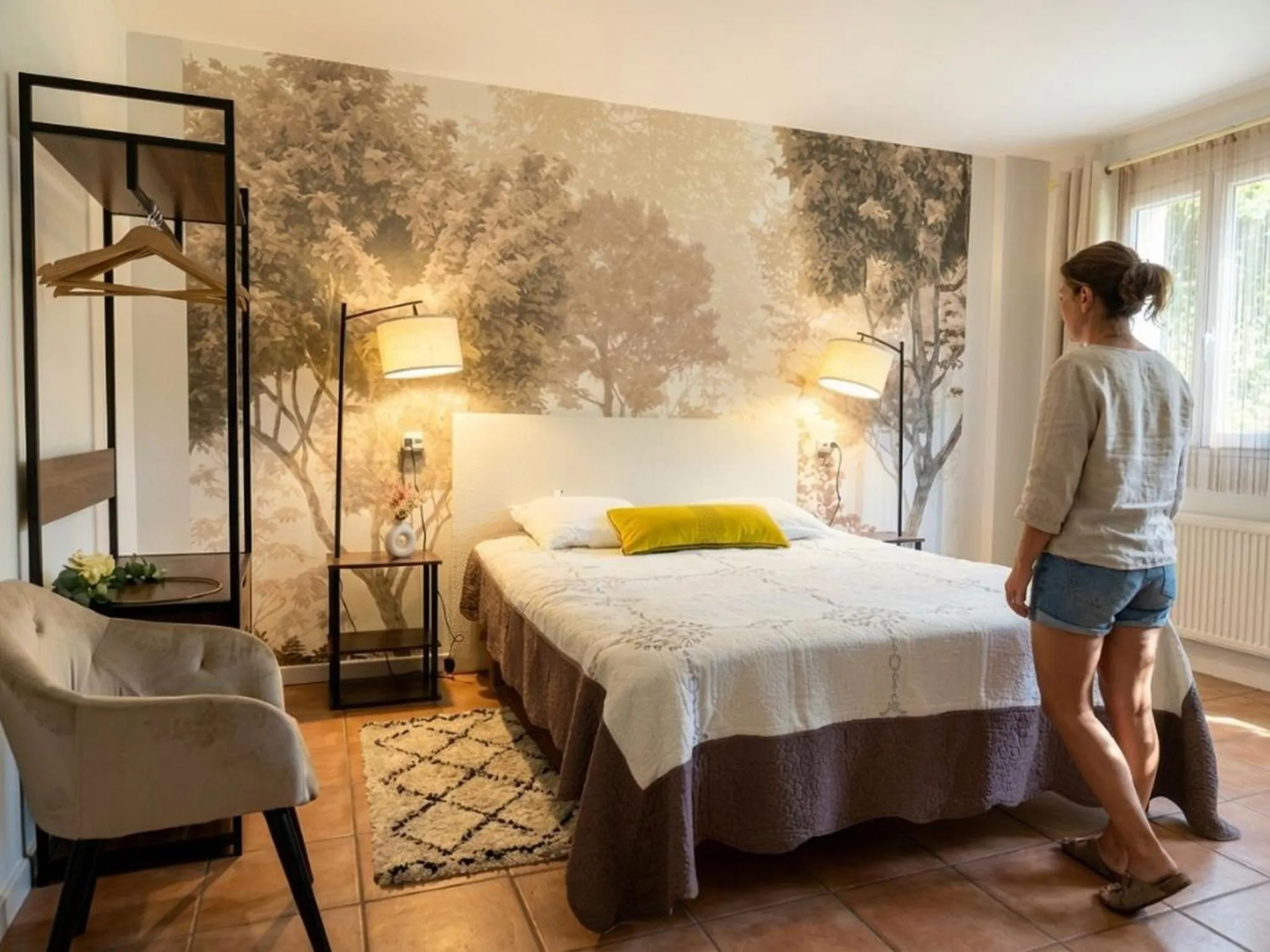 Bed in La Villa des Roses Gîte Chambres d'hôtes Piscine chauffée