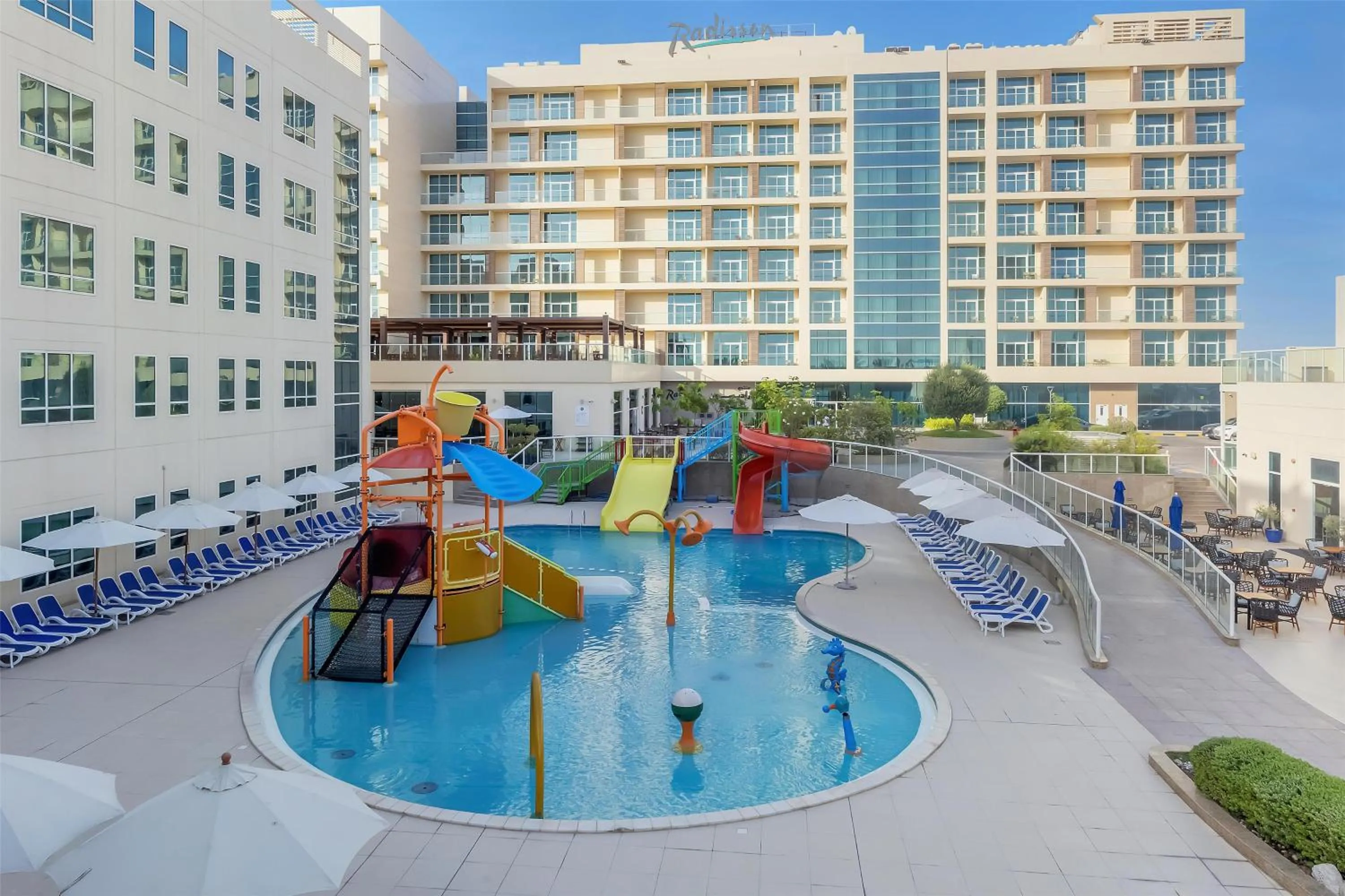 Pool view in Radisson Resort Ras Al Khaimah Marjan Island