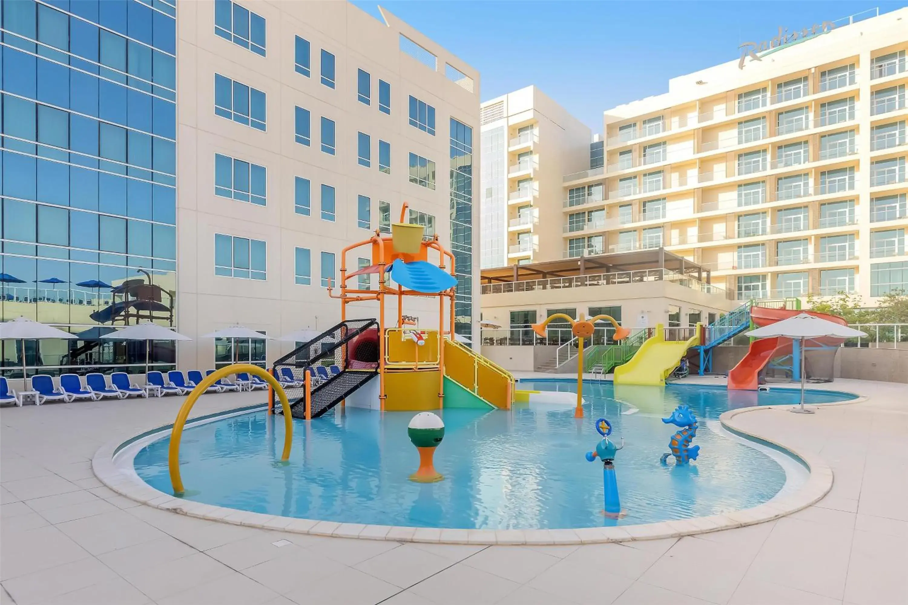 Pool view in Radisson Resort Ras Al Khaimah Marjan Island Pool view in Radisson Resort Ras Al Khaimah Marjan Island