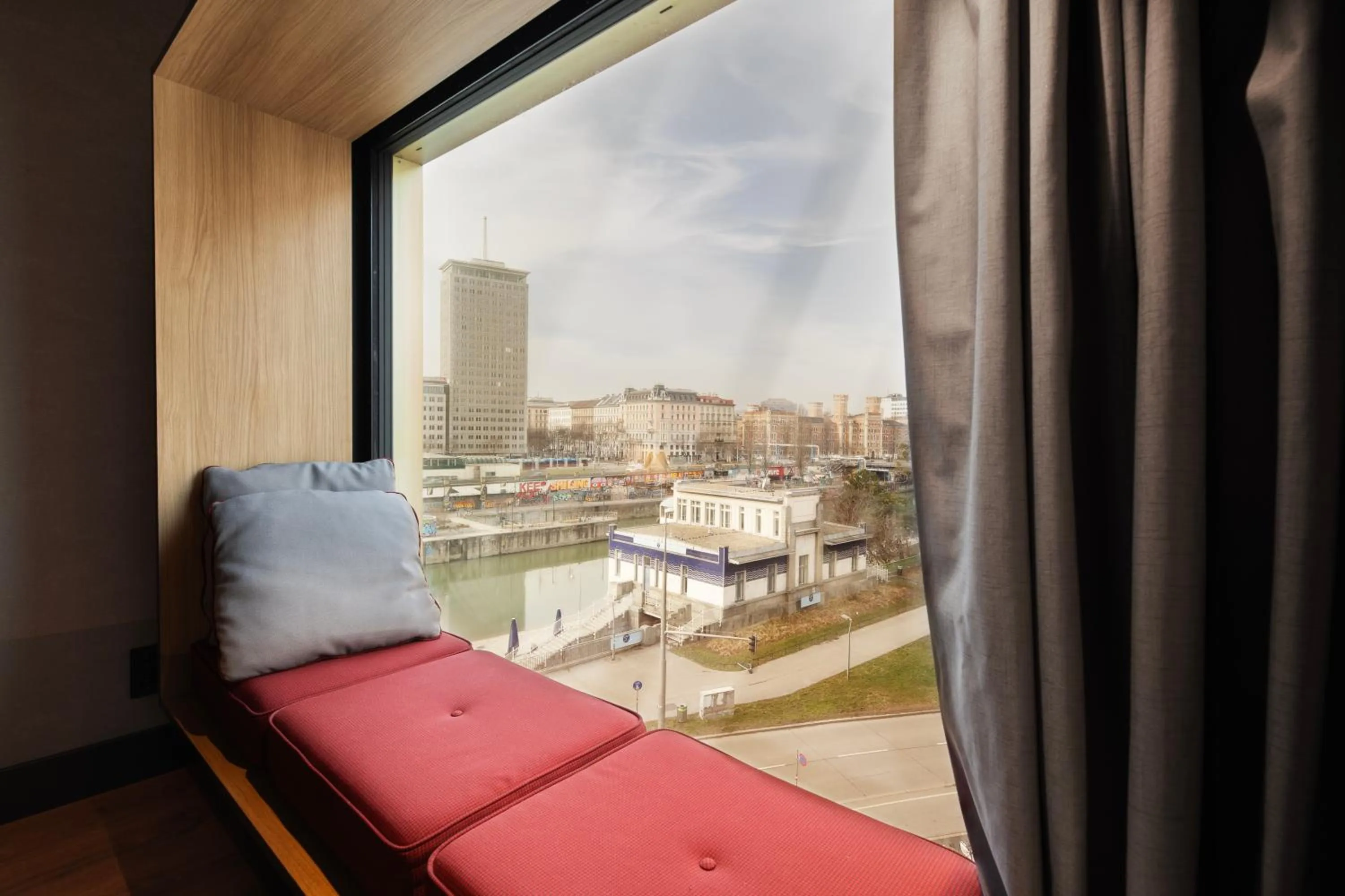 View (from property/room), Bed in Radisson RED Hotel, Vienna