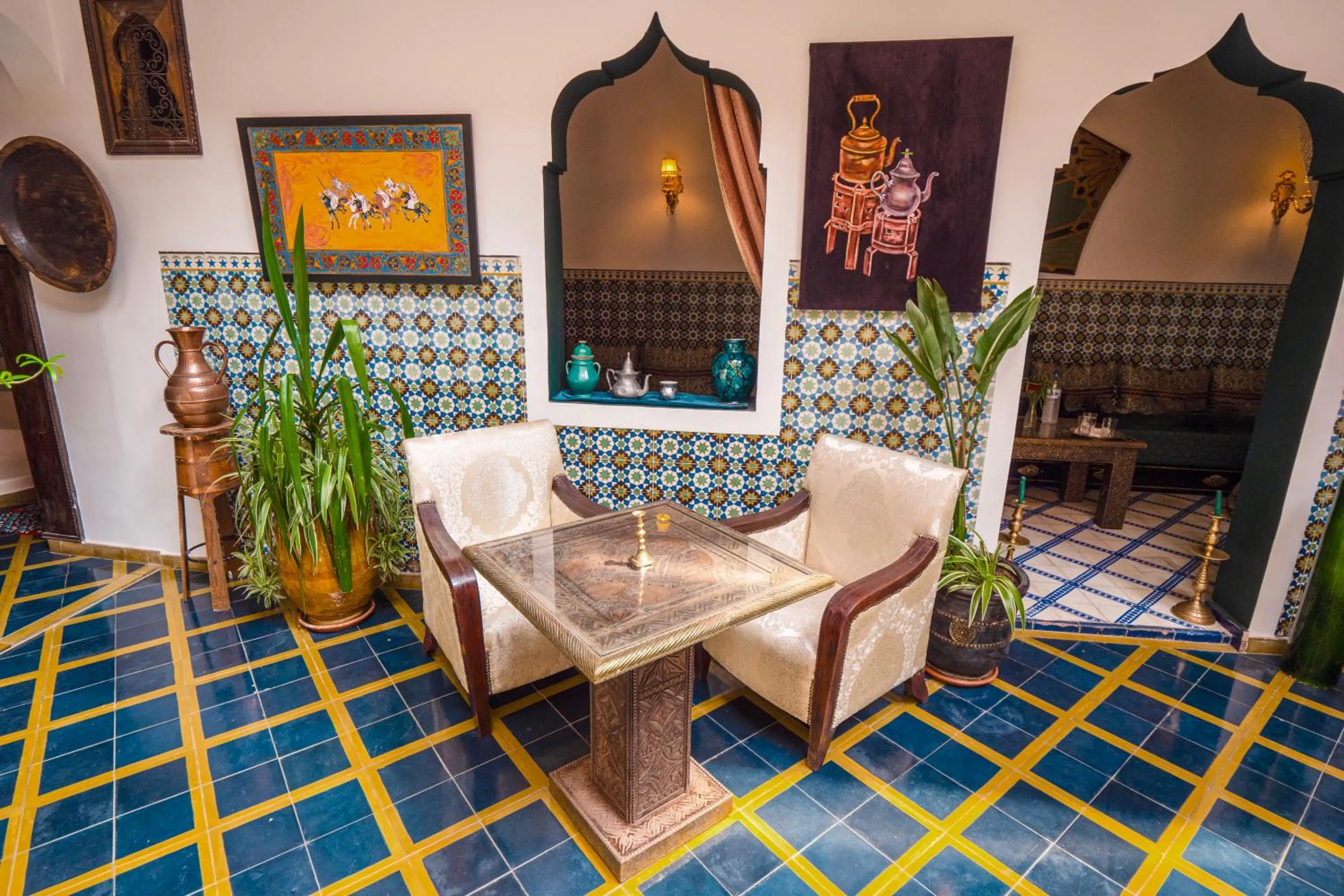 Seating area in Riad Nouceiba Marrakech