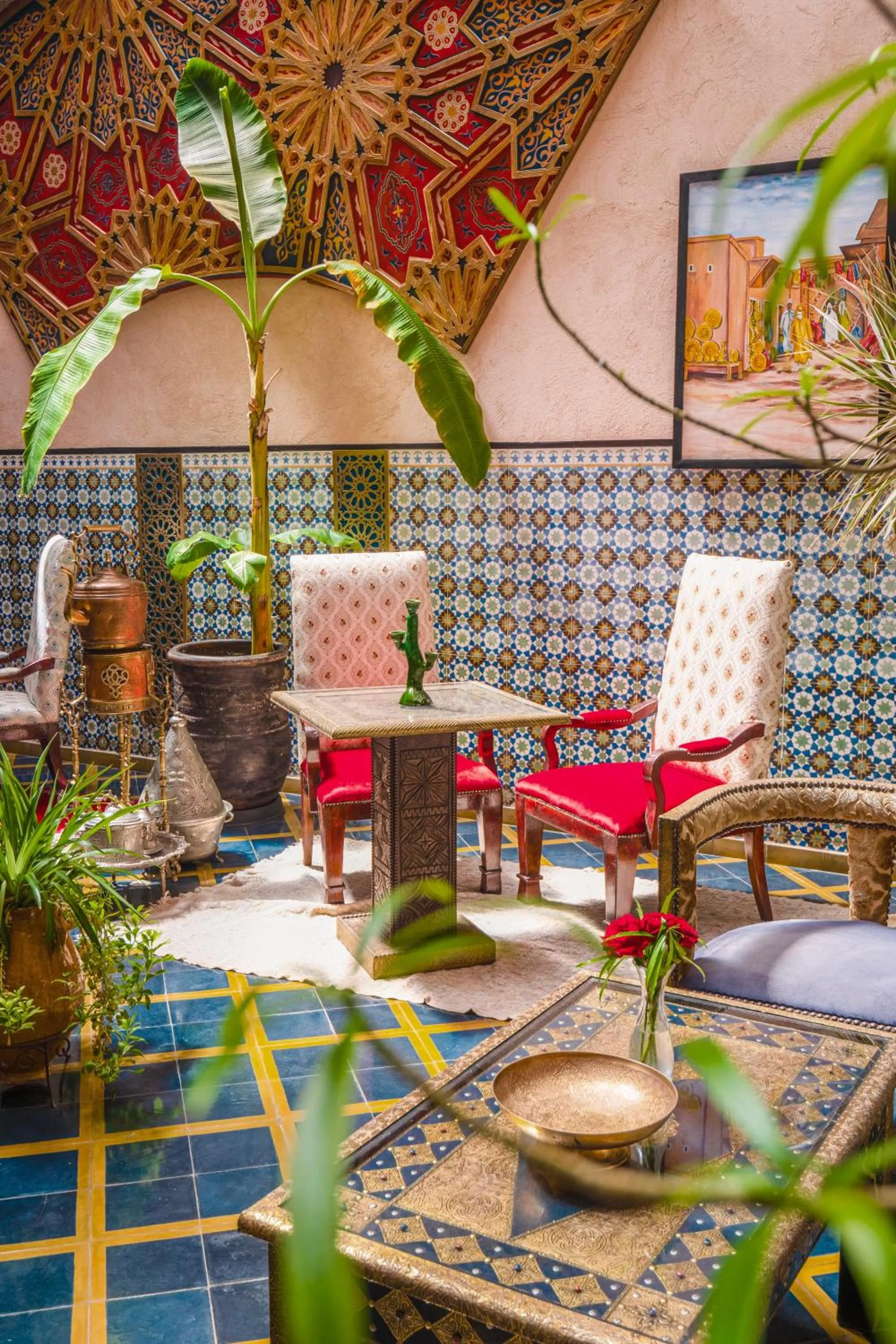 Seating area in Riad Nouceiba Marrakech