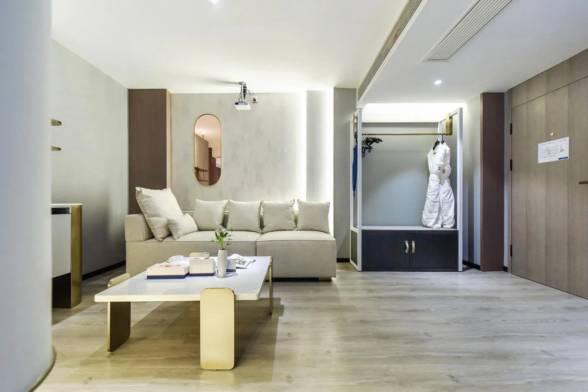 Living room in Kuanrong Suites Hotel Liangjiang love sea shopping park