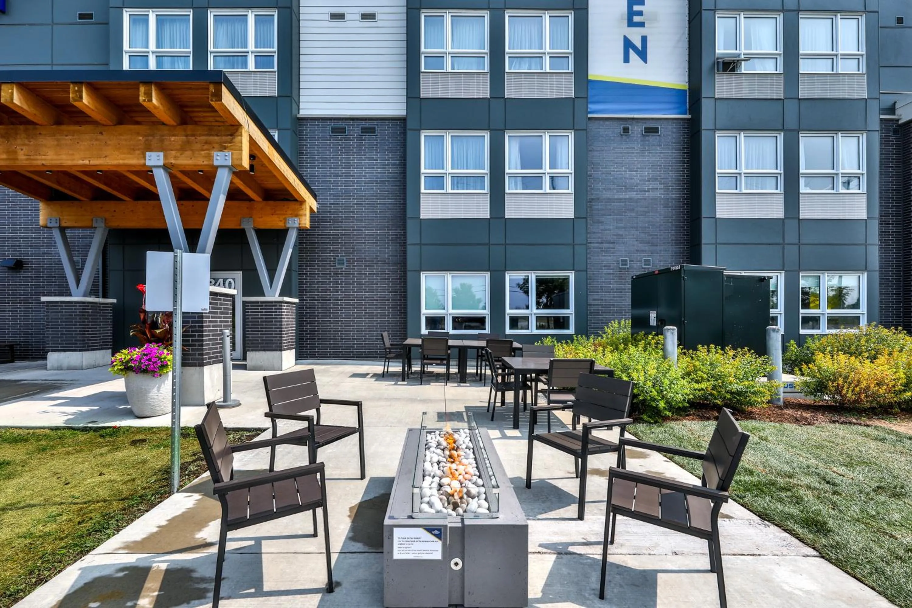 fireplace in Microtel Inn & Suites by Wyndham Kanata Ottawa West