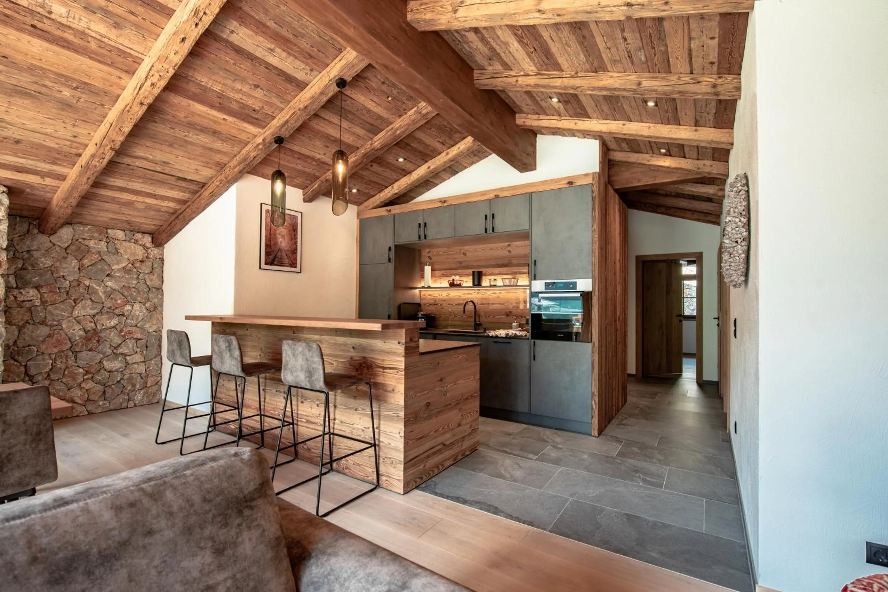 Kitchen or kitchenette in Natursinn Mountainchalets