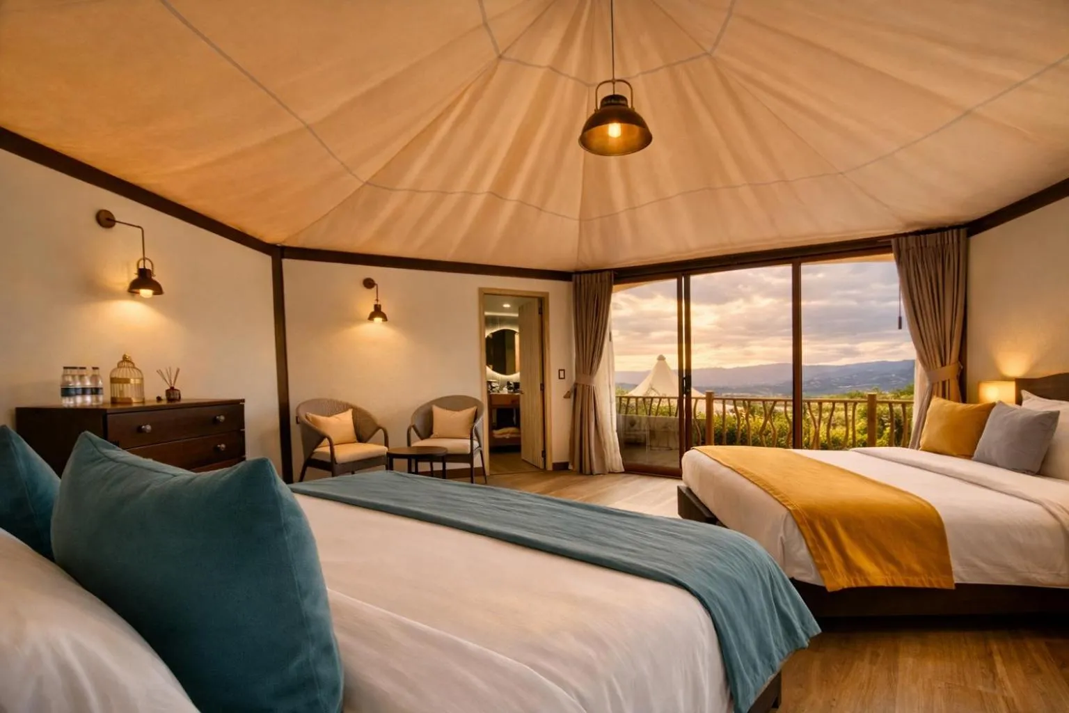 Bedroom, Bed in GENKI LUXURY GLAMPING