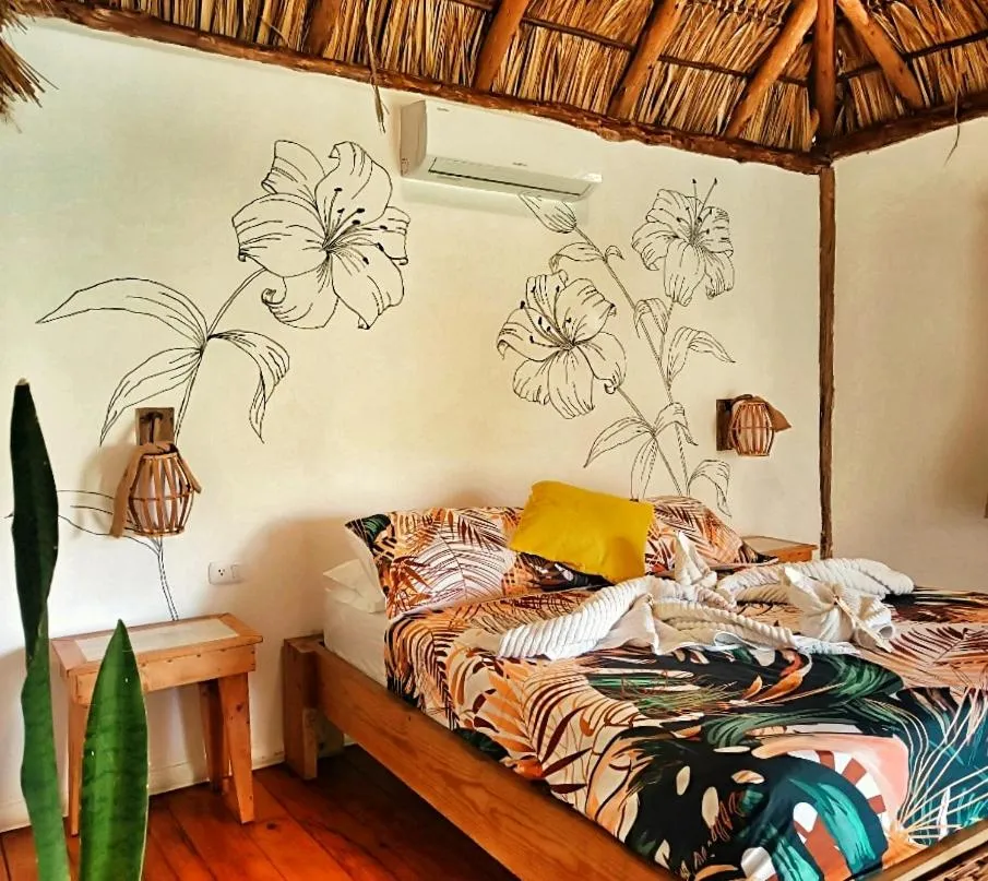 Bed in Hotel Cabañas Puesta del Sol