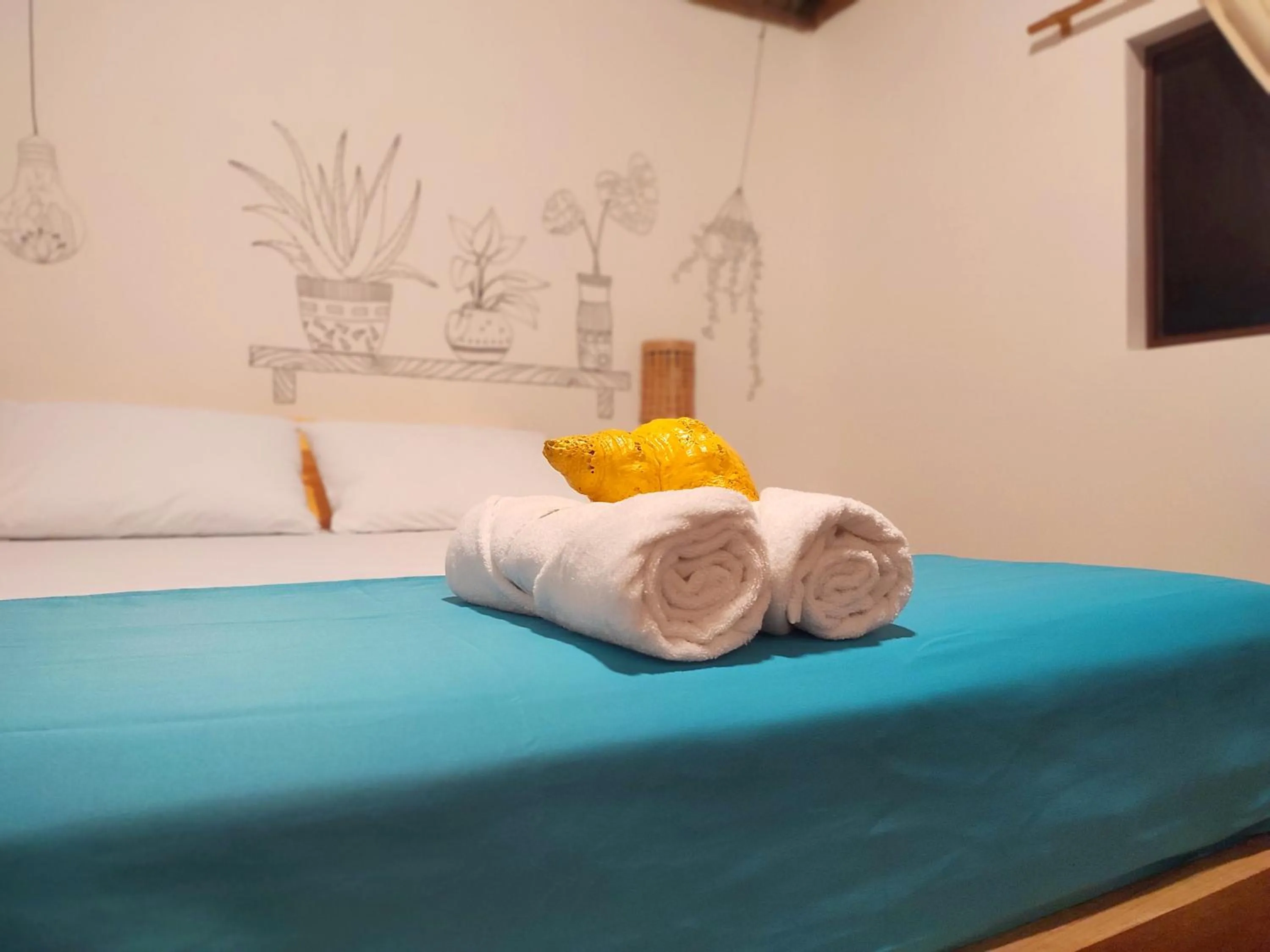 Bed in Hotel Cabañas Puesta del Sol