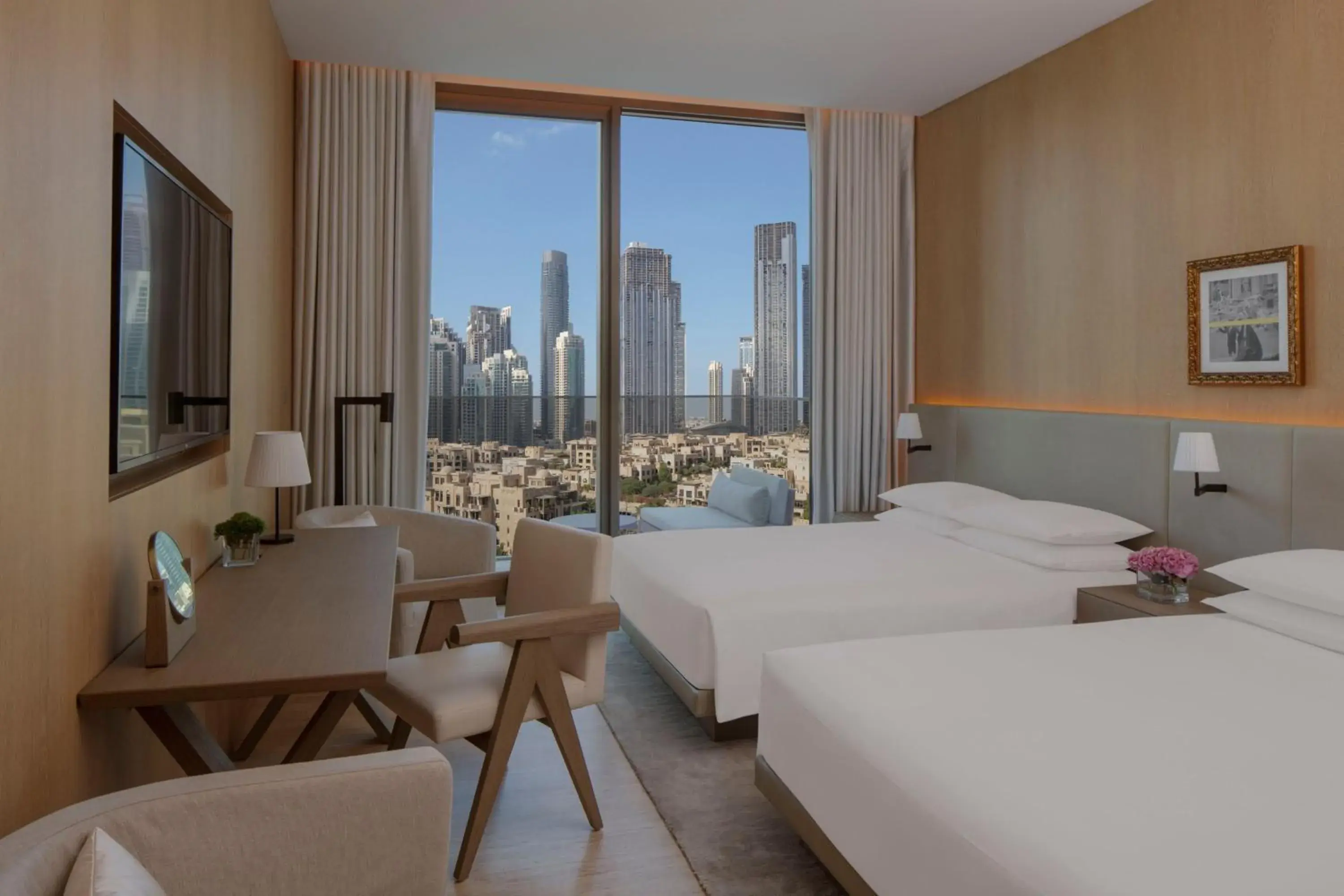 Deluxe Queen Room with Balcony and Burj Khalifa View in The Dubai EDITION Deluxe Queen Room with Balcony and Burj Khalifa View in The Dubai EDITION