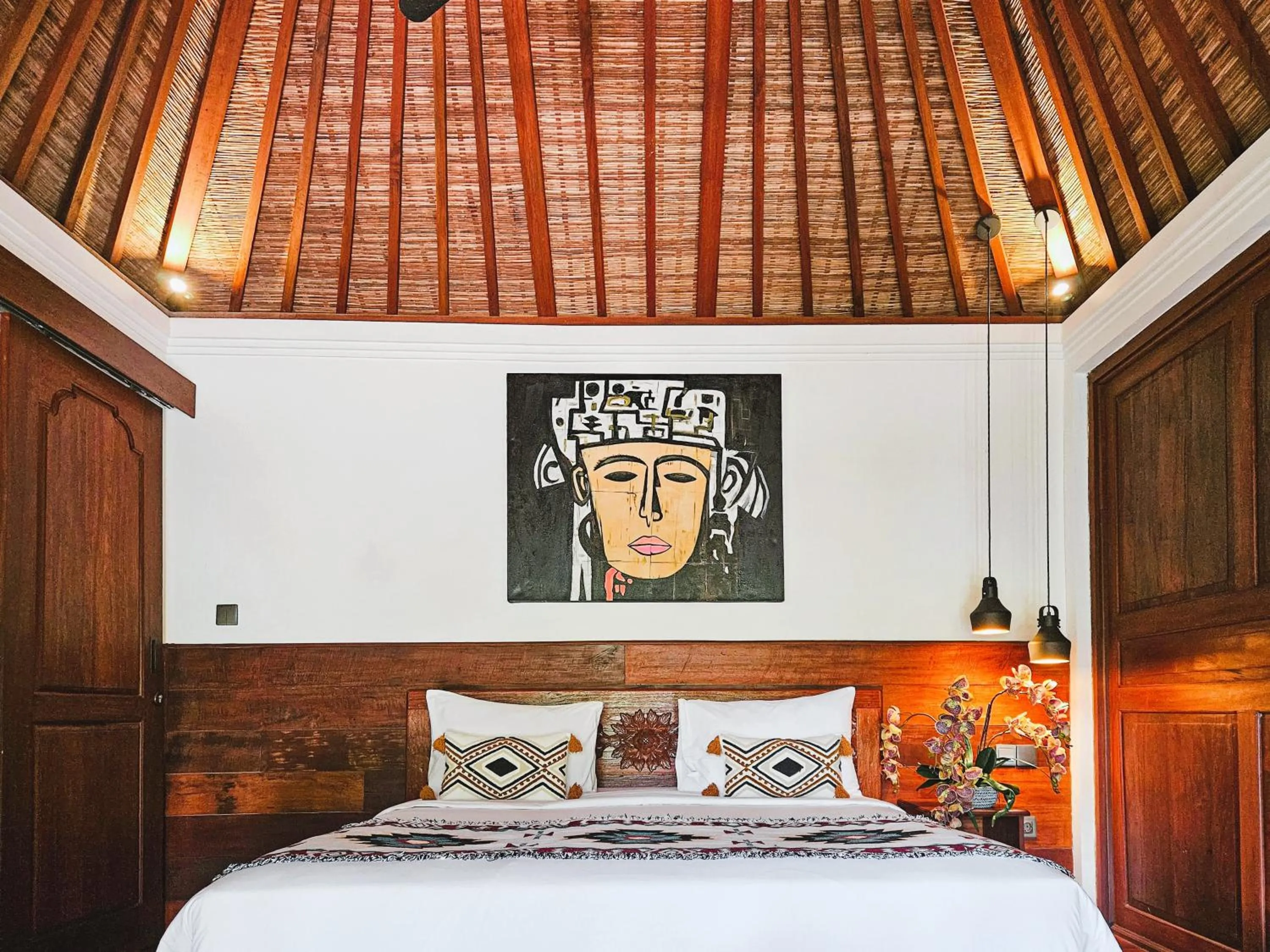 Bed in Villa Asrava Ubud