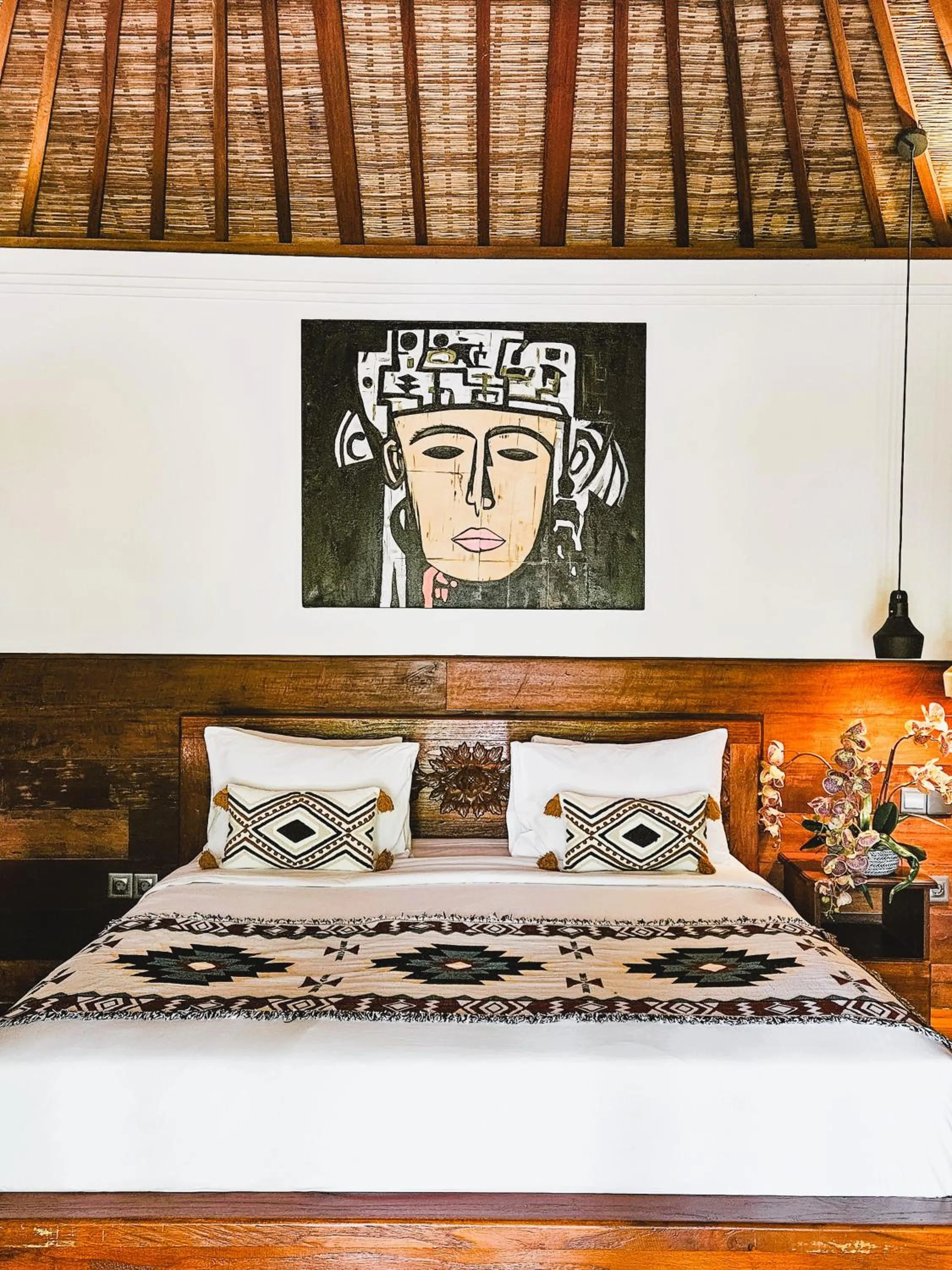 Bed in Villa Asrava Ubud