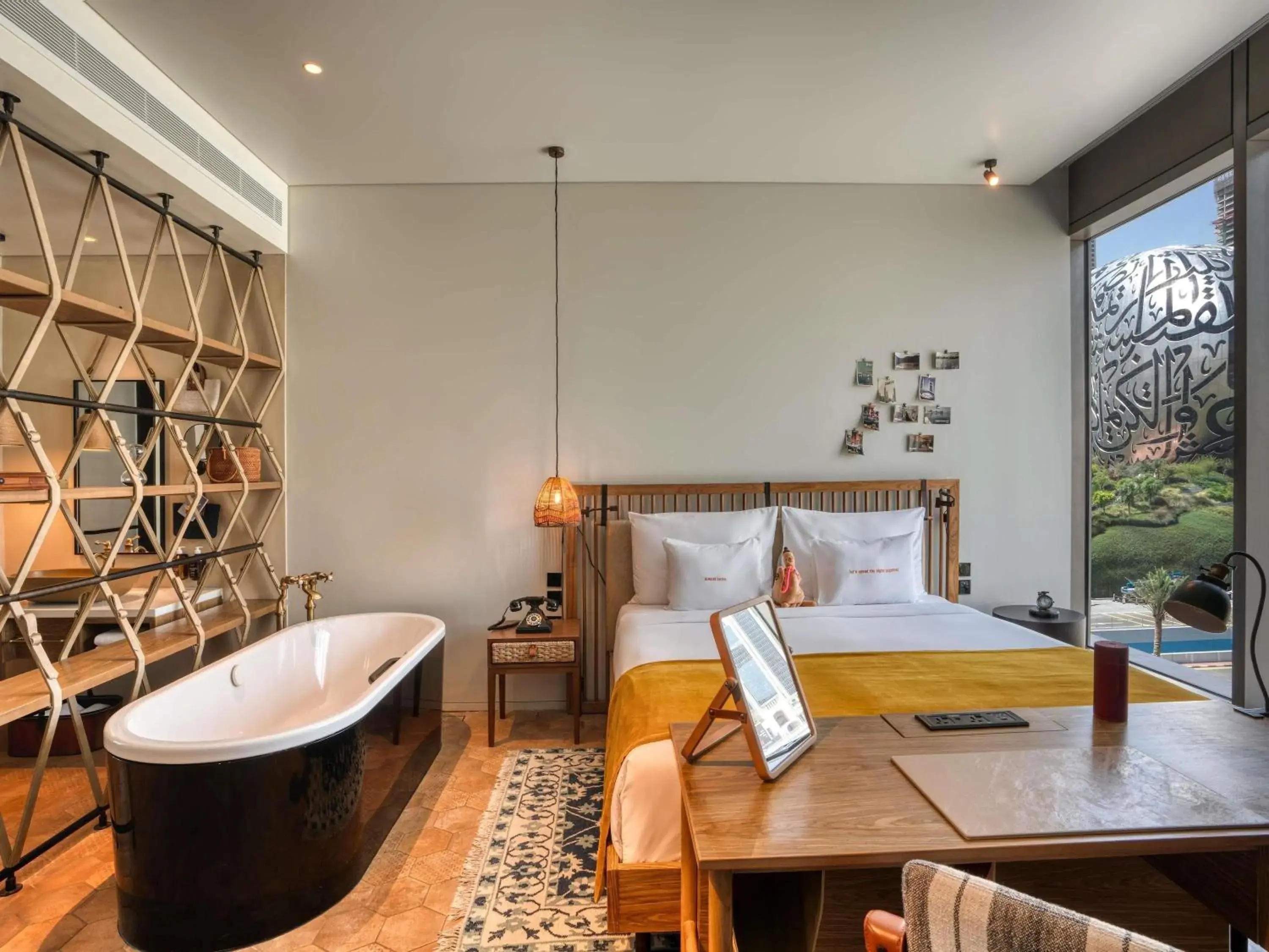 Large Glamping Room with Museum View in 25hours Hotel Dubai One Central Large Glamping Room with Museum View in 25hours Hotel Dubai One Central