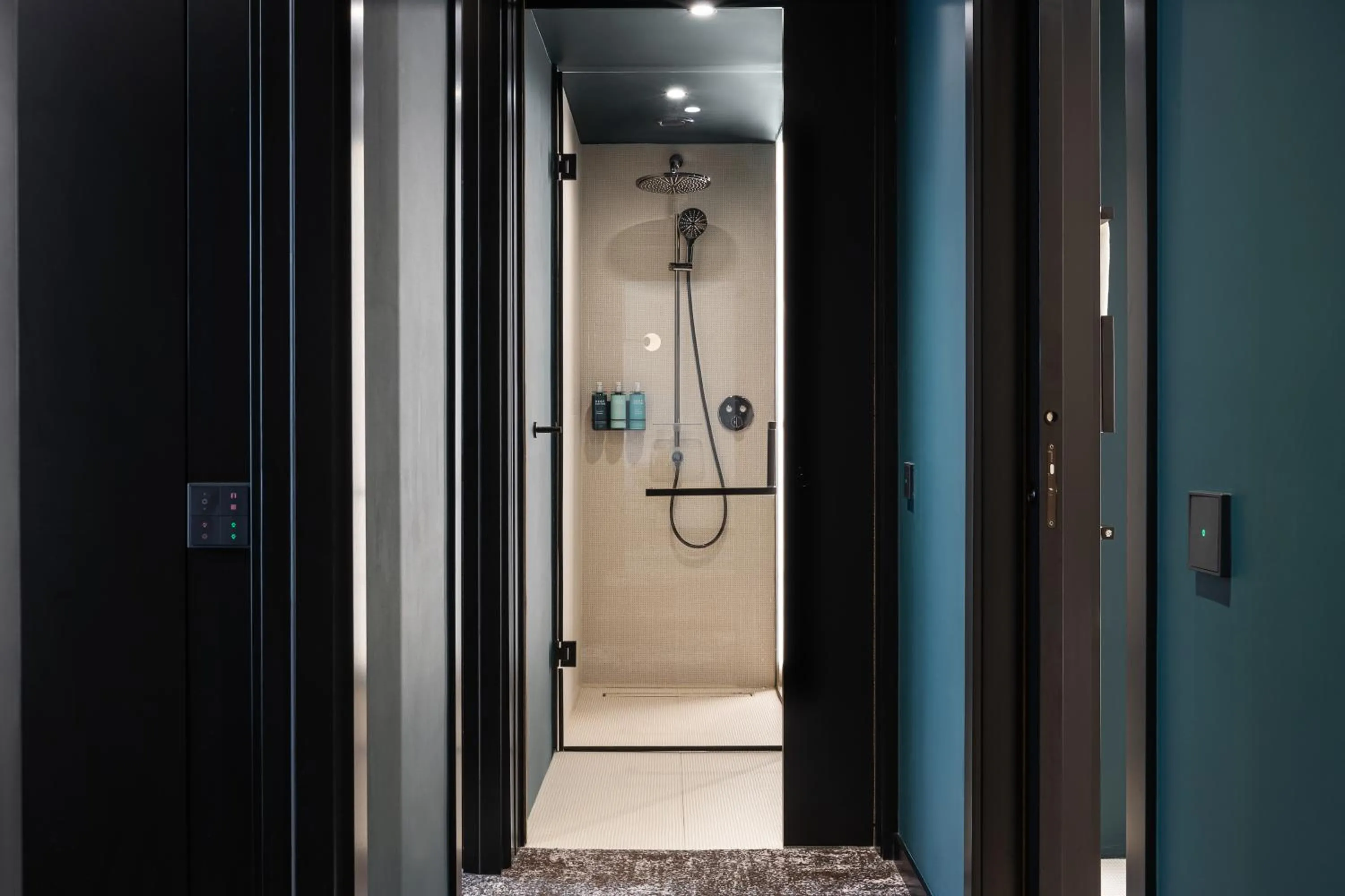 Shower in Novotel Living Almaty Jetisu