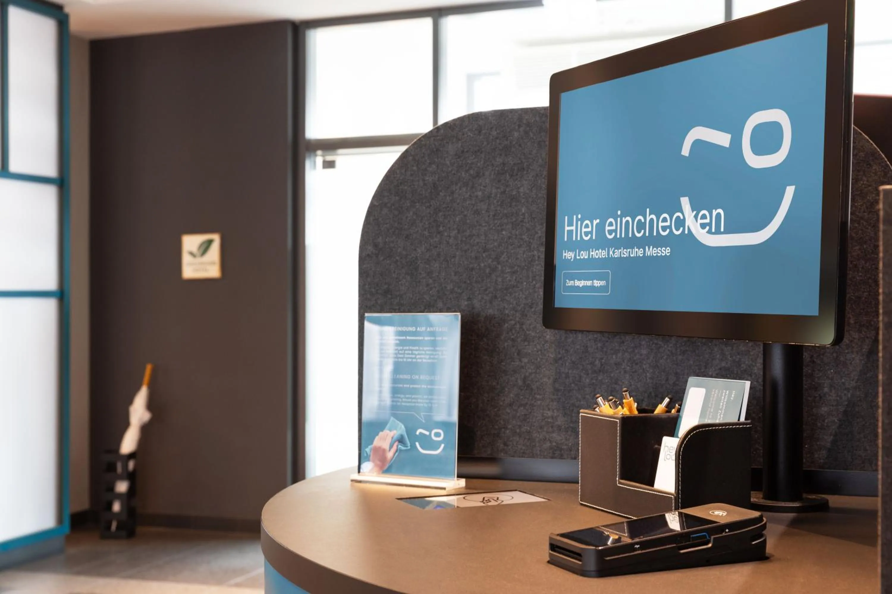 Lobby or reception in Hey Lou Hotel Karlsruhe Messe