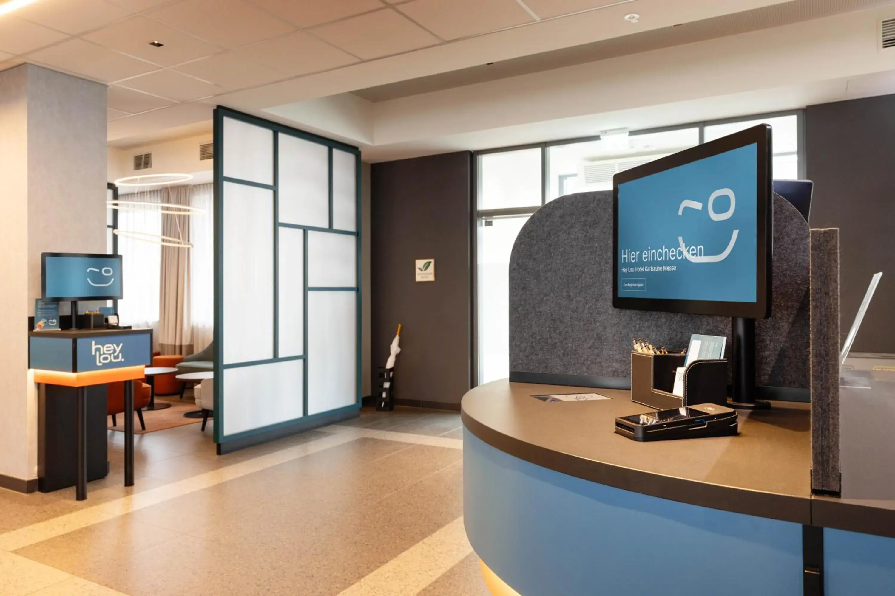 Lobby or reception in Hey Lou Hotel Karlsruhe Messe Lobby or reception in Hey Lou Hotel Karlsruhe Messe