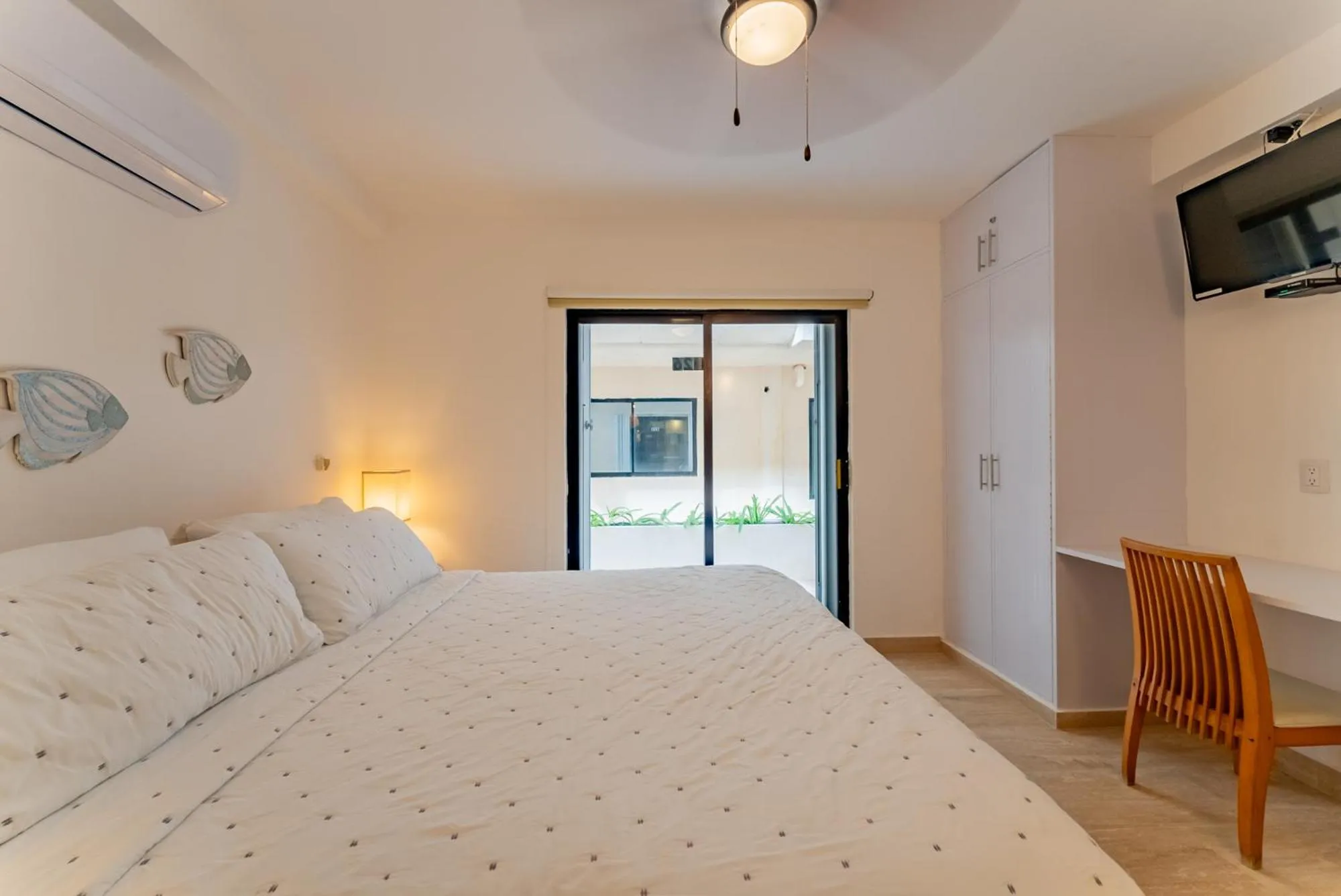 Bed in Amazing Caribbean Ocean view at Villas Marlin in Cancun