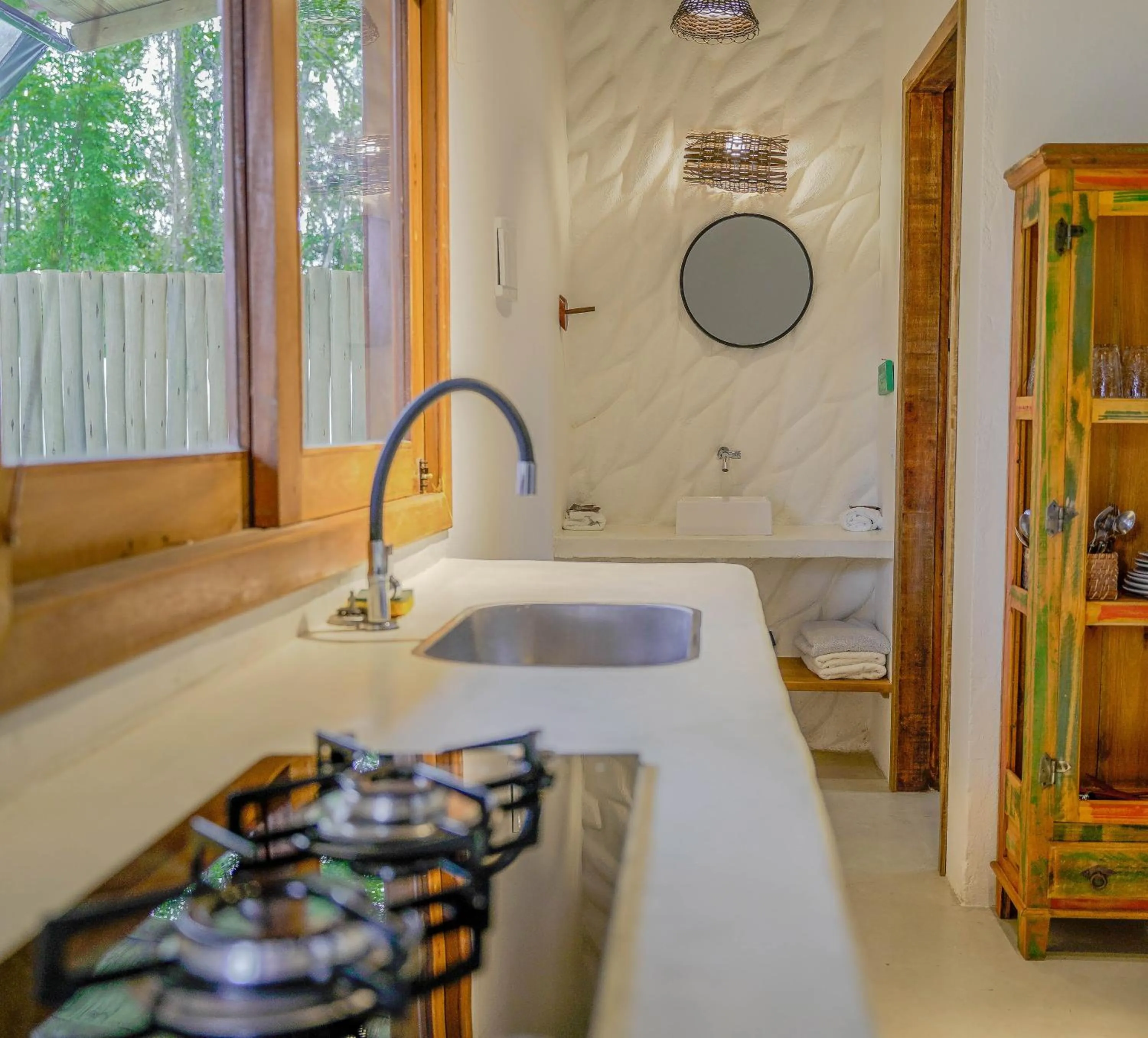 Kitchen or kitchenette in Pousada Vila Mangaba