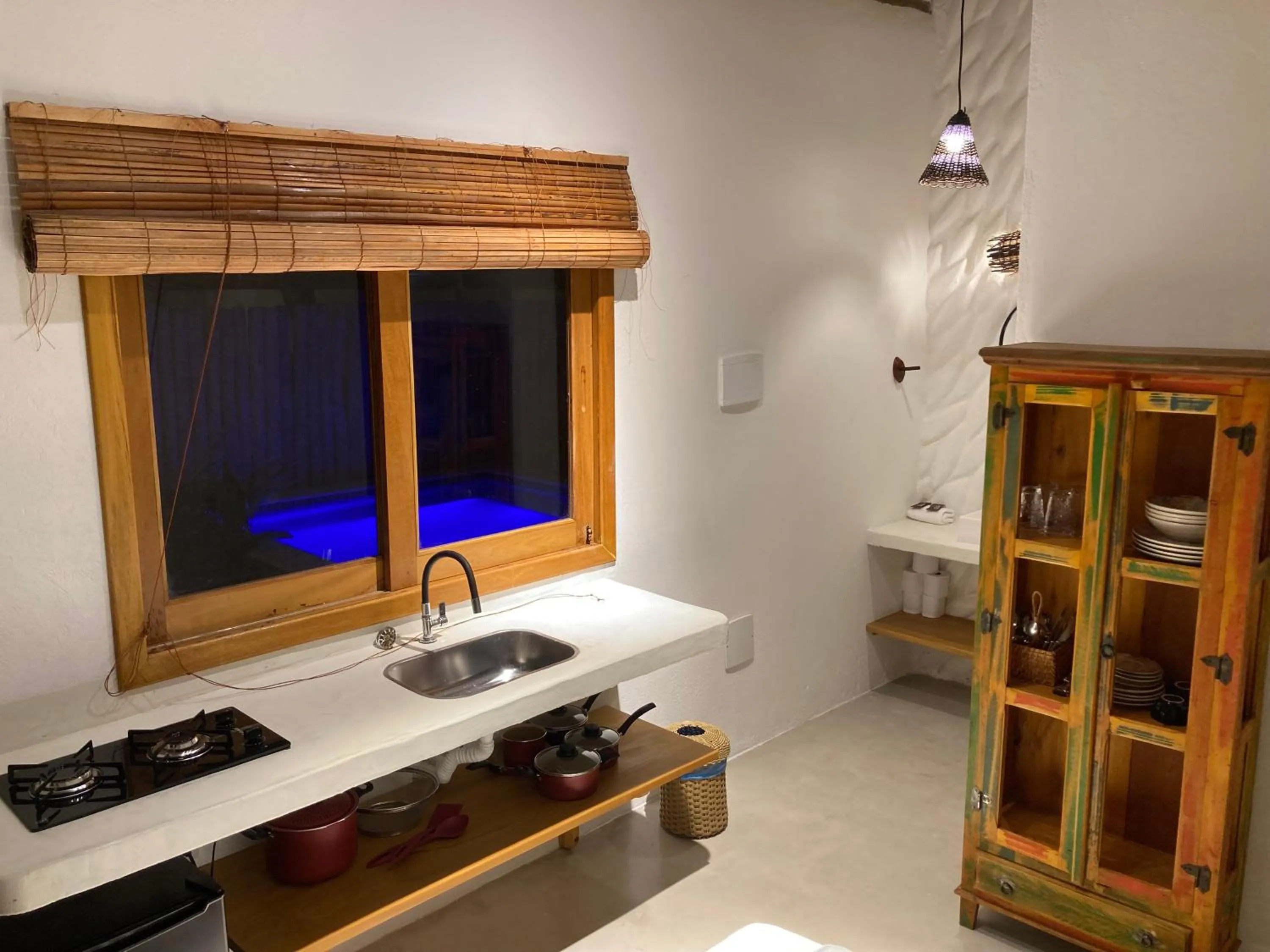 Kitchen or kitchenette in Pousada Vila Mangaba