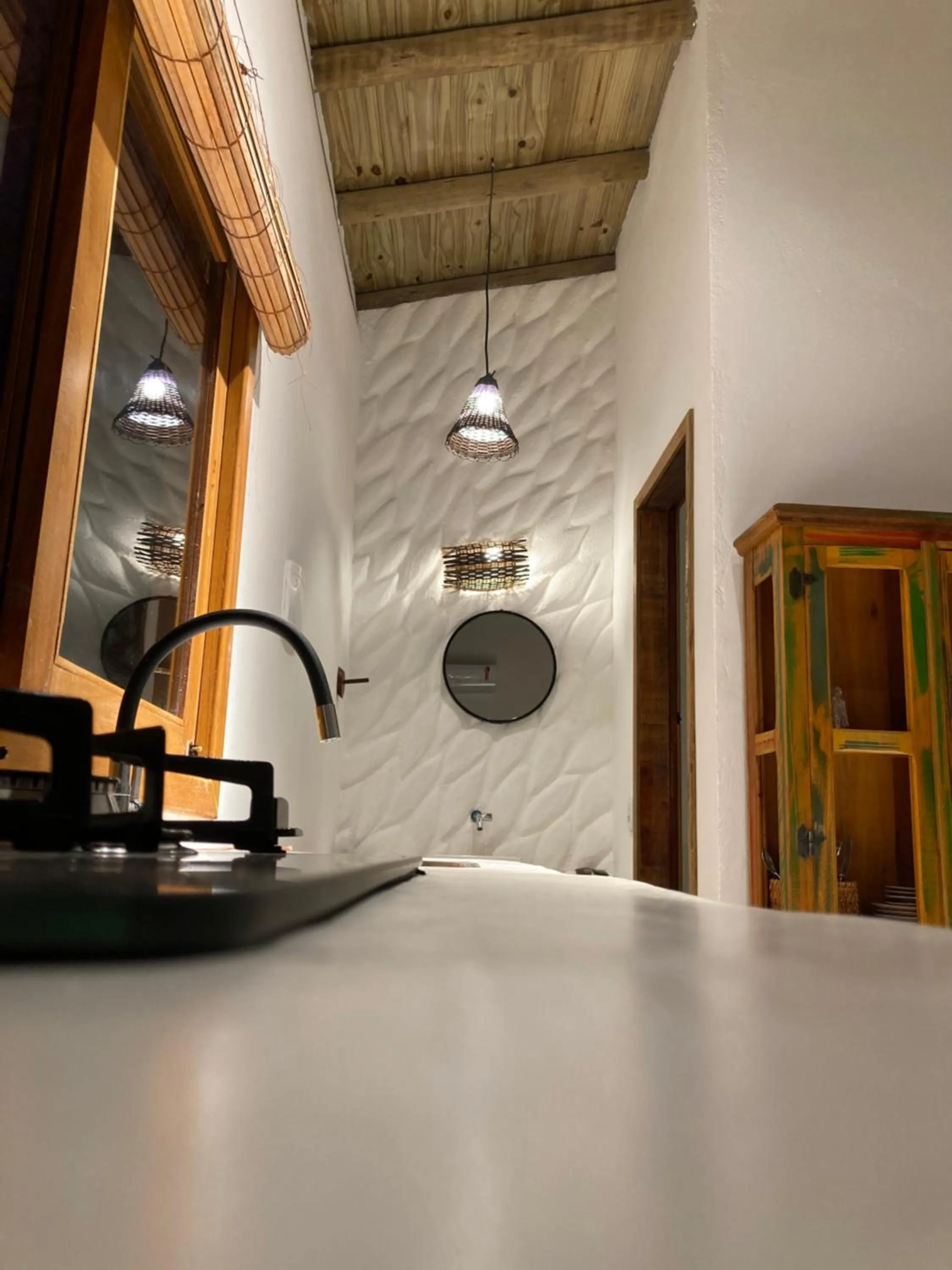 Kitchen or kitchenette in Pousada Vila Mangaba