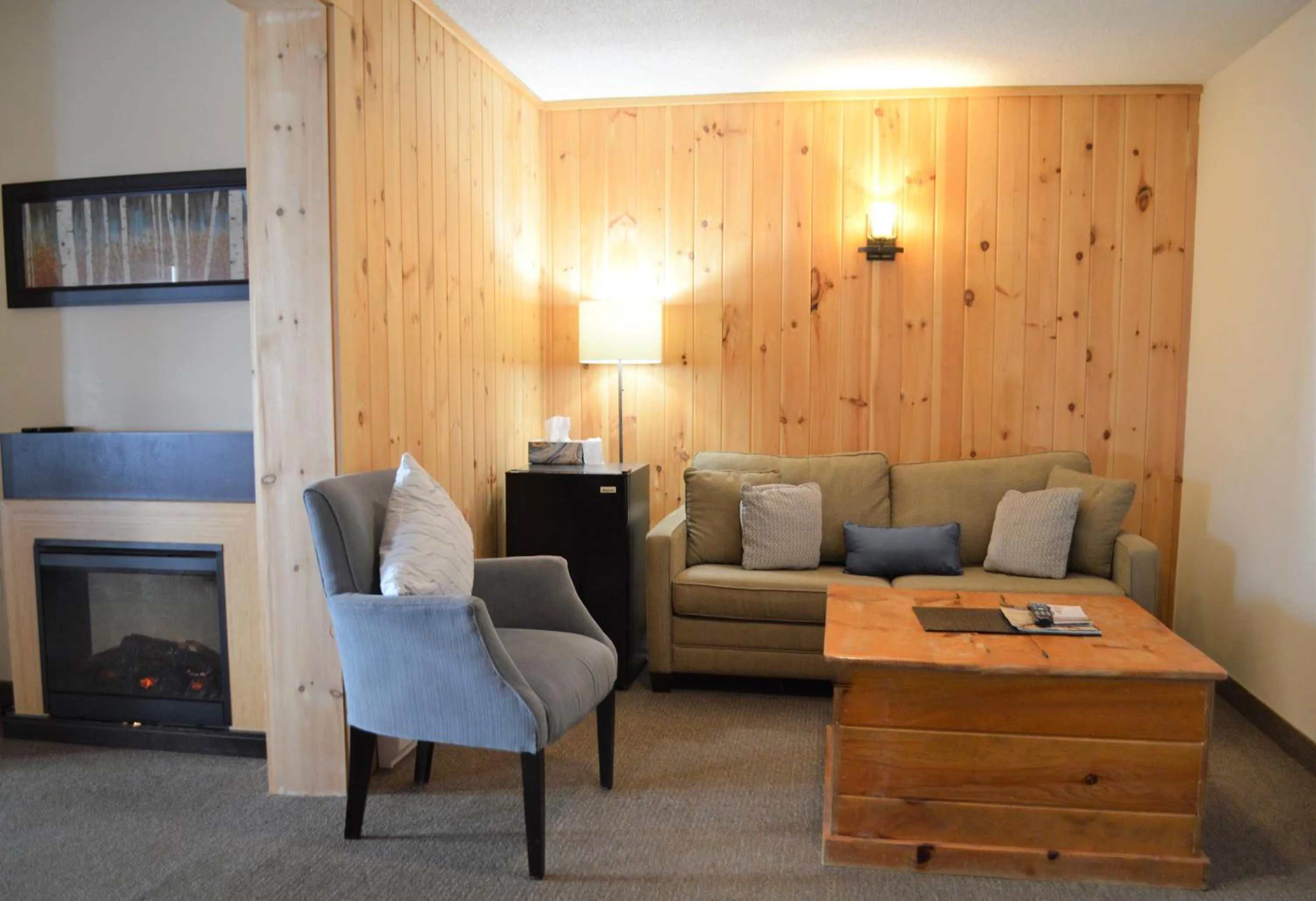 Living room in 3 Pines Lodge Muskoka