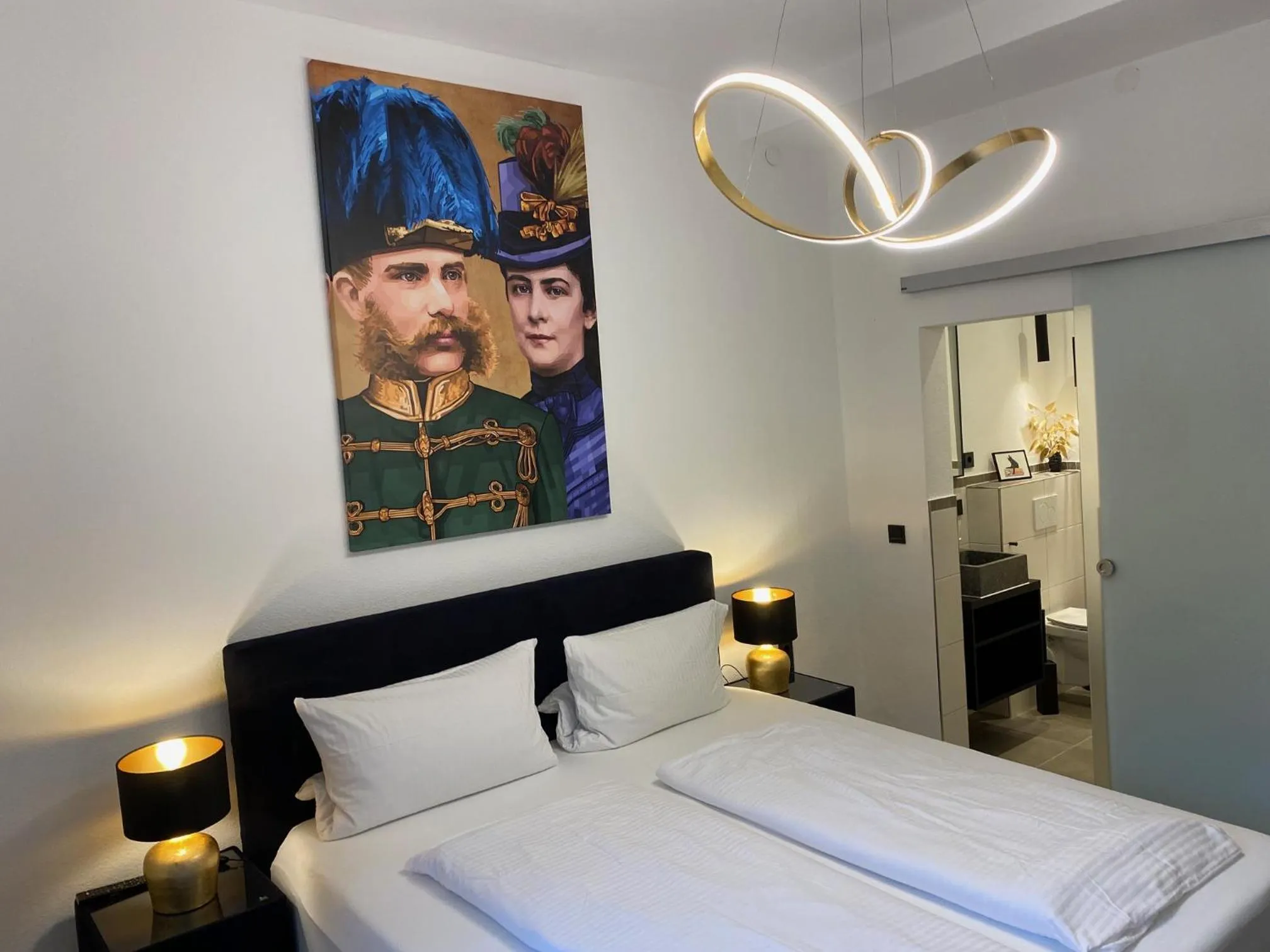Bed in Pension und Ferienwohnung Frech