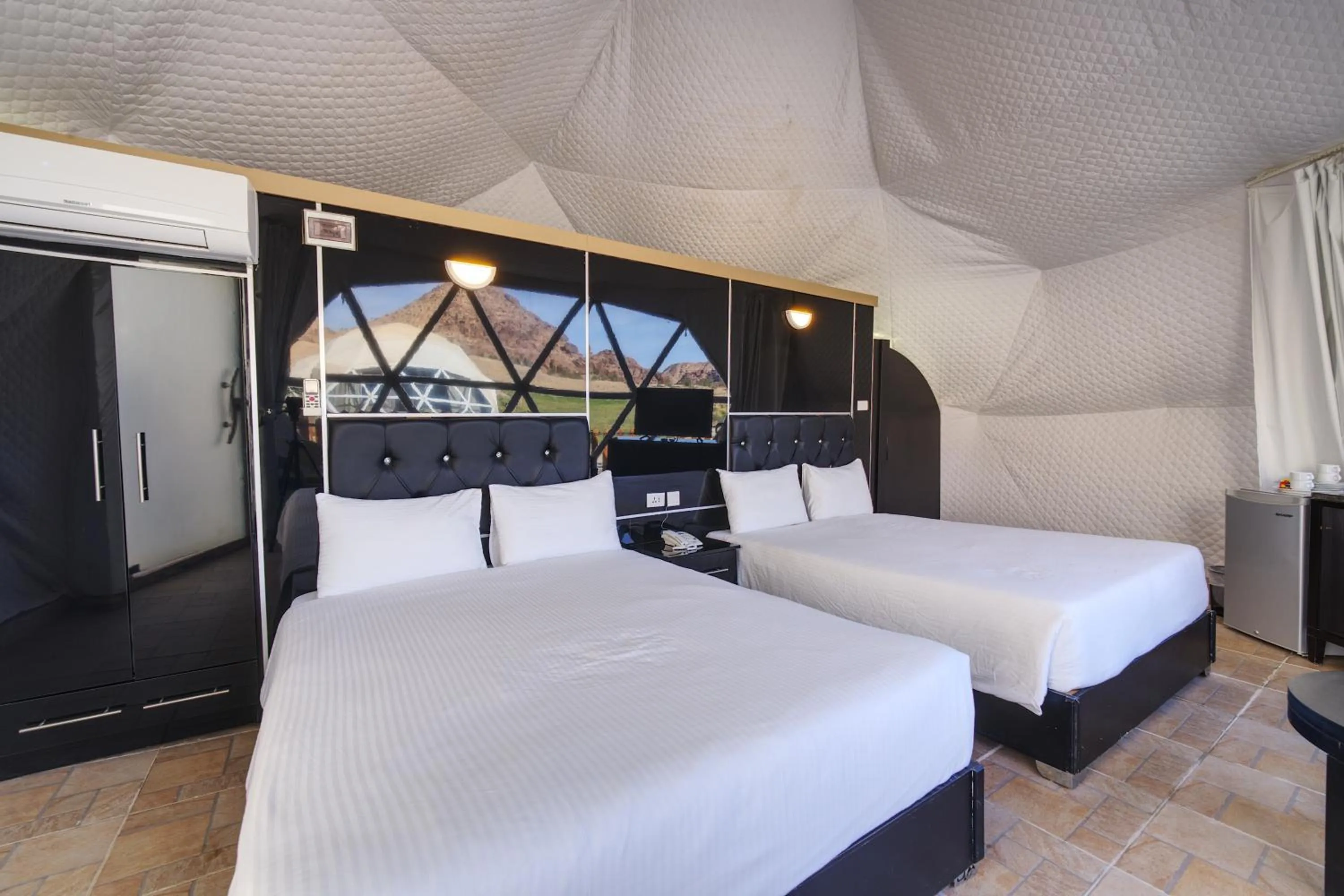 Bed in The Rock Camp Petra