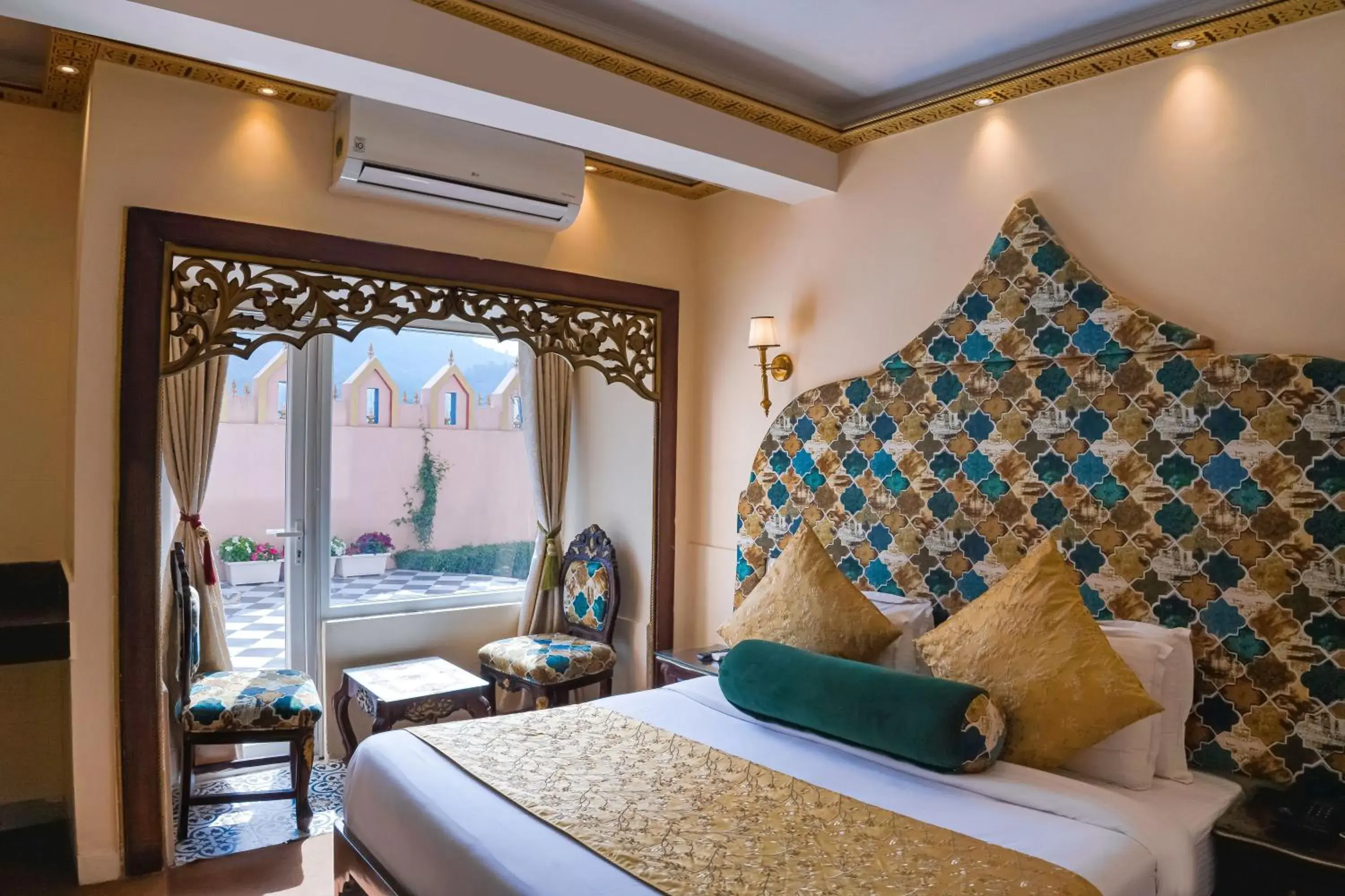 View (from property/room), Bed in The Neeraj Ganga Heritage Palace View (from property/room), Bed in The Neeraj Ganga Heritage Palace