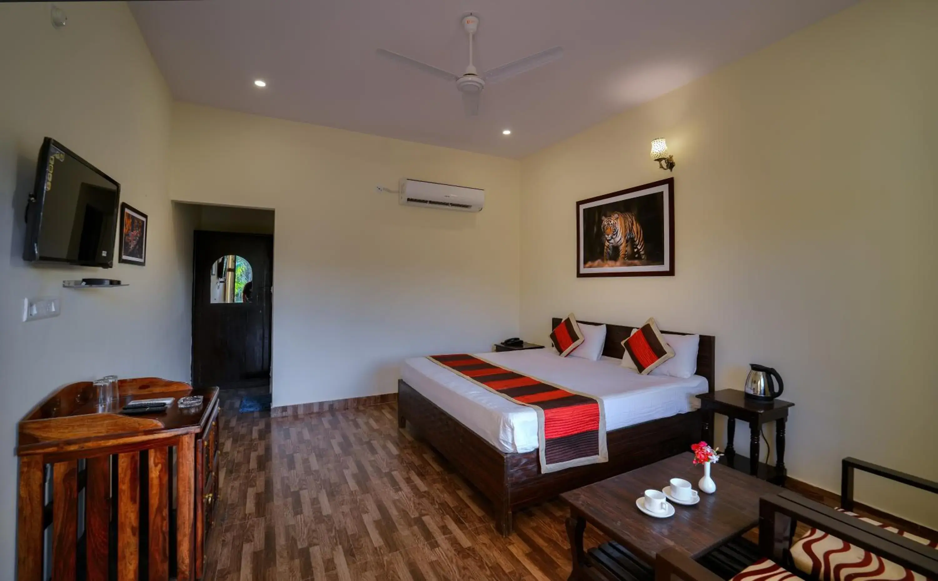 Patio, Bed in Ranthambore Nature Camp Resort Patio, Bed in Ranthambore Nature Camp Resort