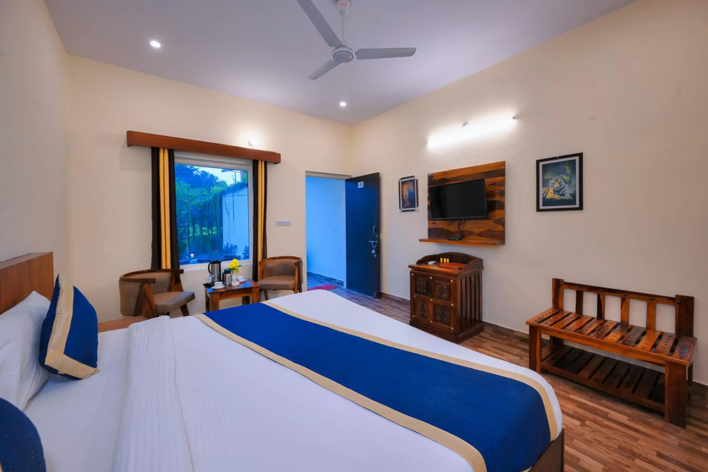 Bed in Ranthambore Nature Camp Resort Bed in Ranthambore Nature Camp Resort