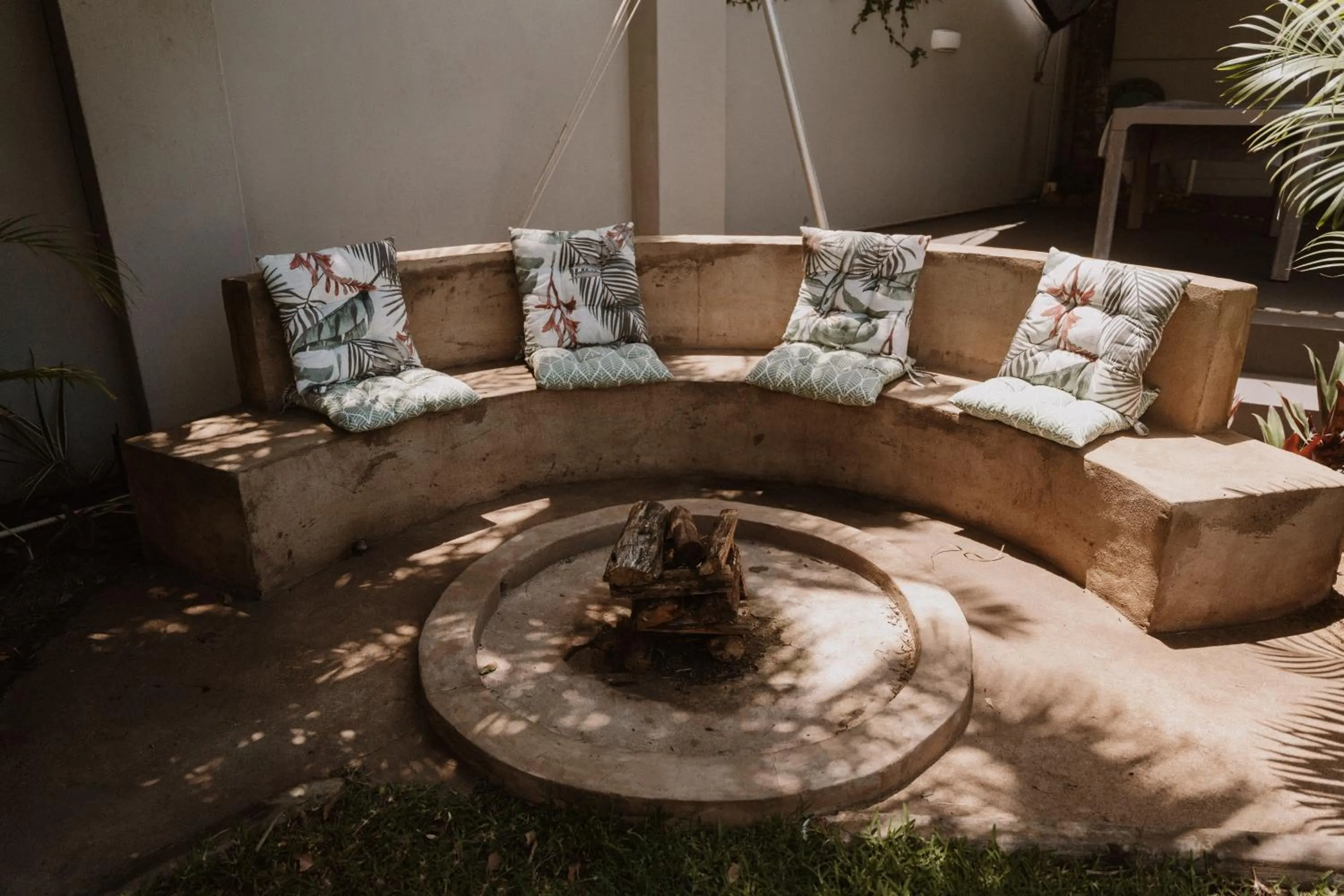 fireplace in Caza Beach Guesthouse