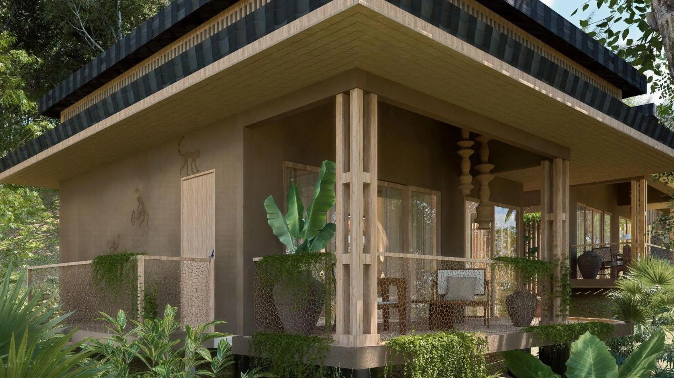 Balcony/Terrace in Tiki Villas Rainforest Lodge - Adults Only