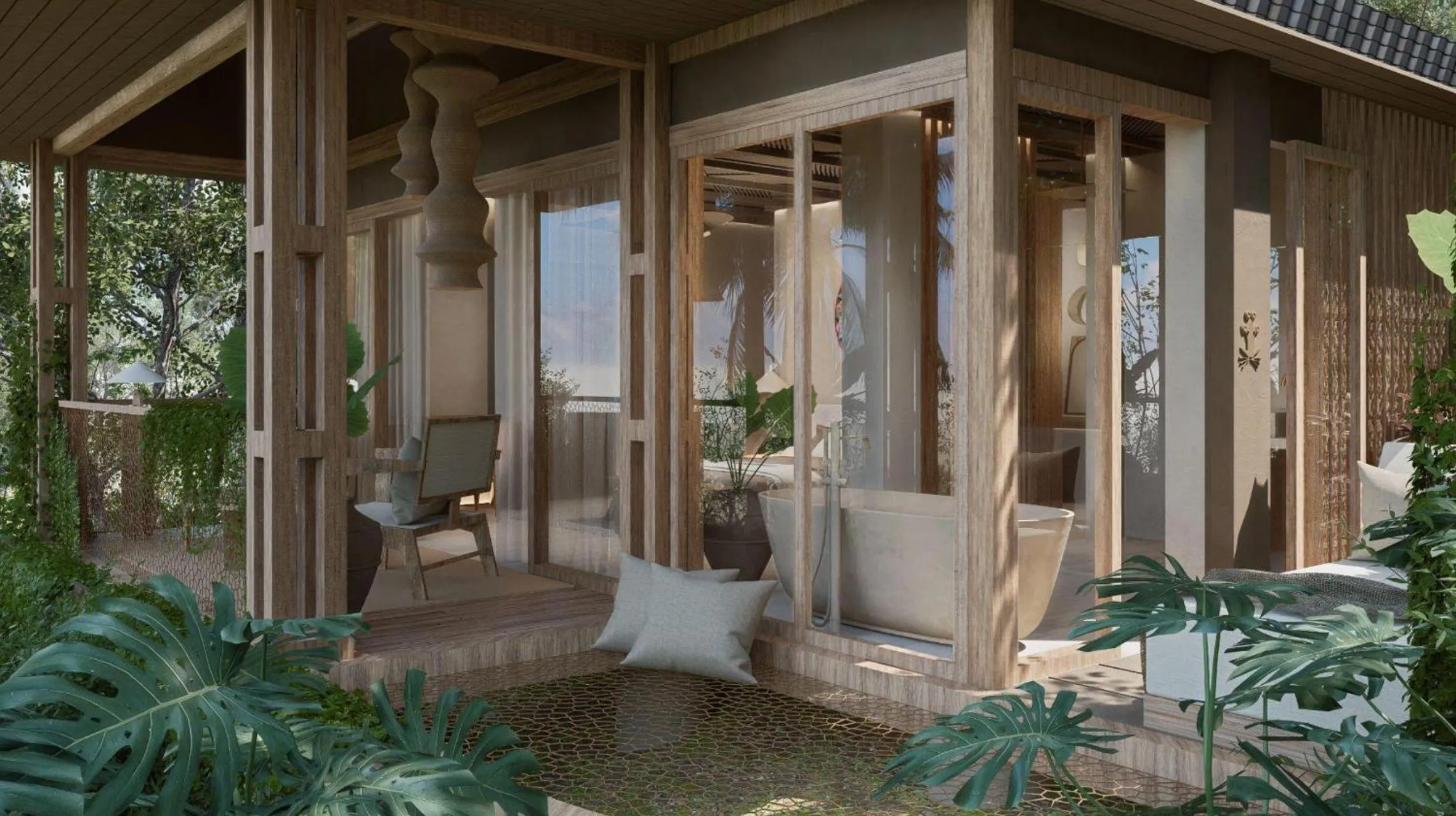 Balcony/Terrace in Tiki Villas Rainforest Lodge - Adults Only