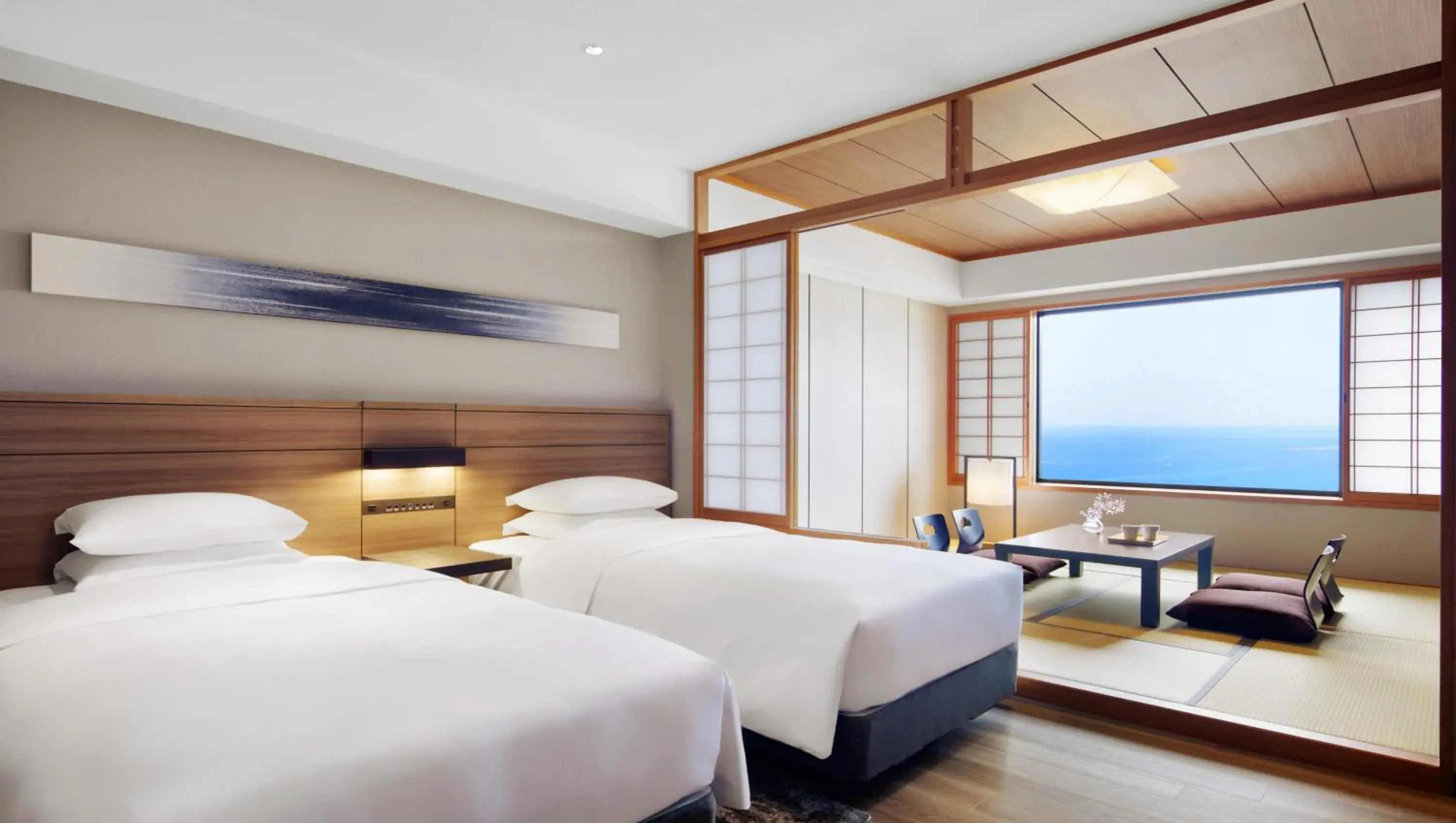 Twin Room with Tatami Area and Ocean View - single occupancy in Nanki-Shirahama Marriott Hotel Twin Room with Tatami Area and Ocean View - single occupancy in Nanki-Shirahama Marriott Hotel